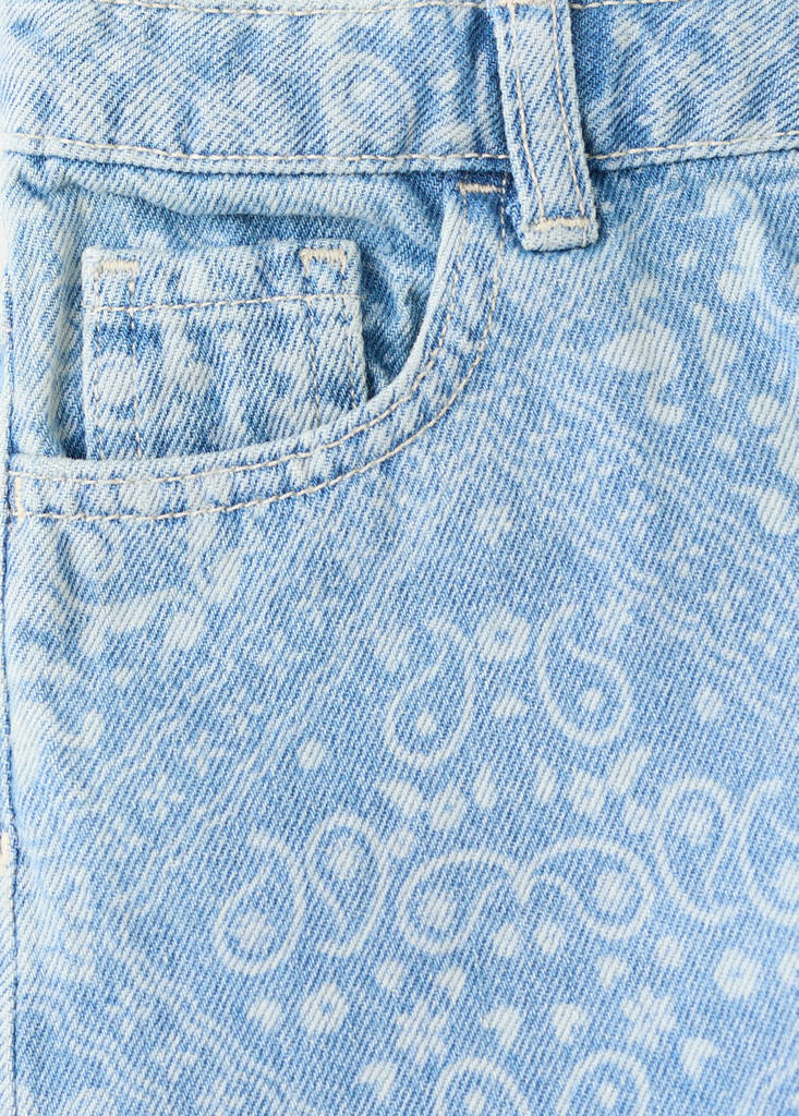 Paisley print shorts — Light Blue