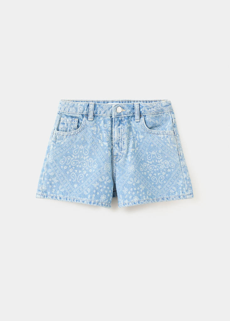 Paisley print shorts — Light Blue