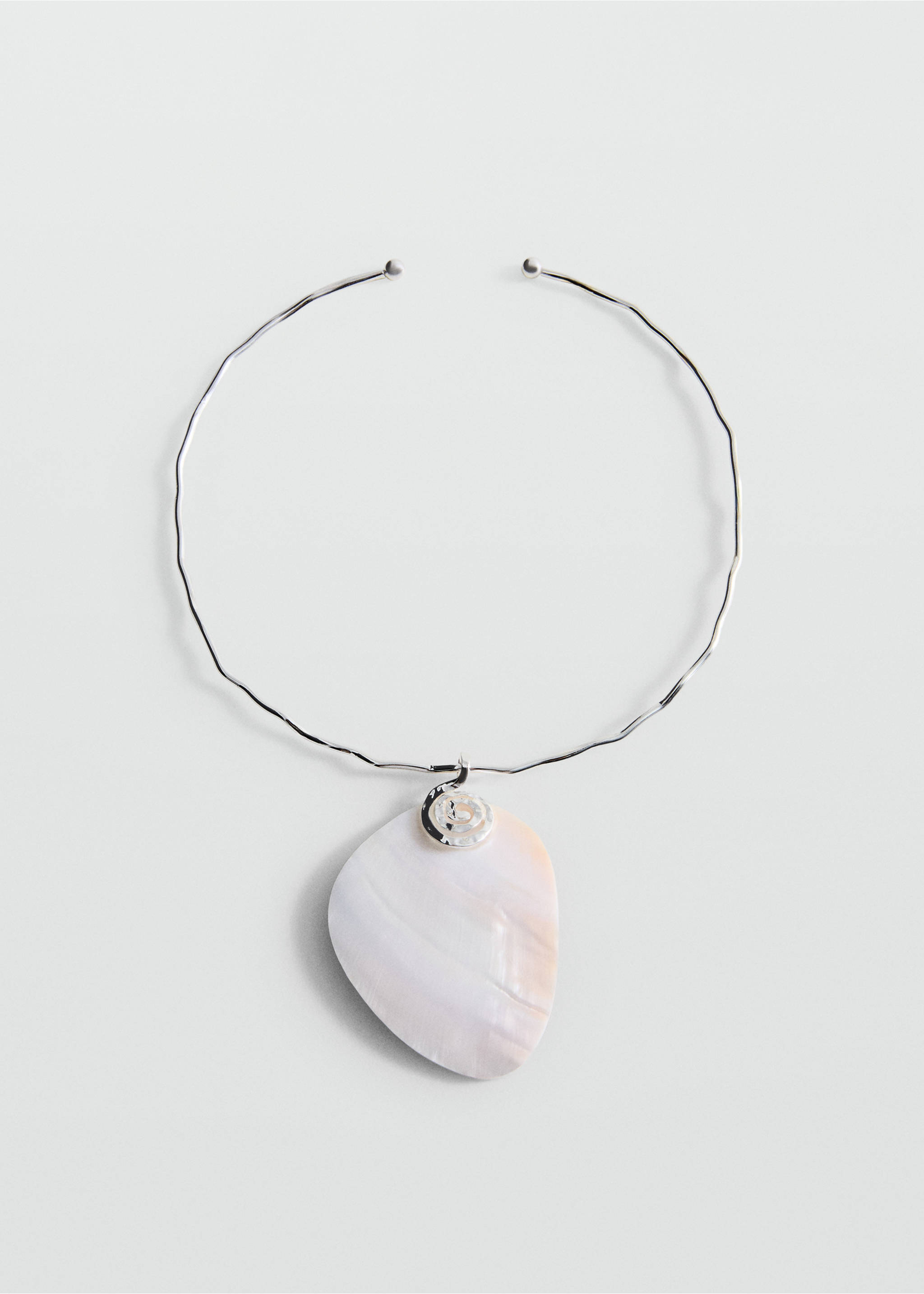Rigid shell necklace - Article without model, Silver. Ref: 27068660-00.