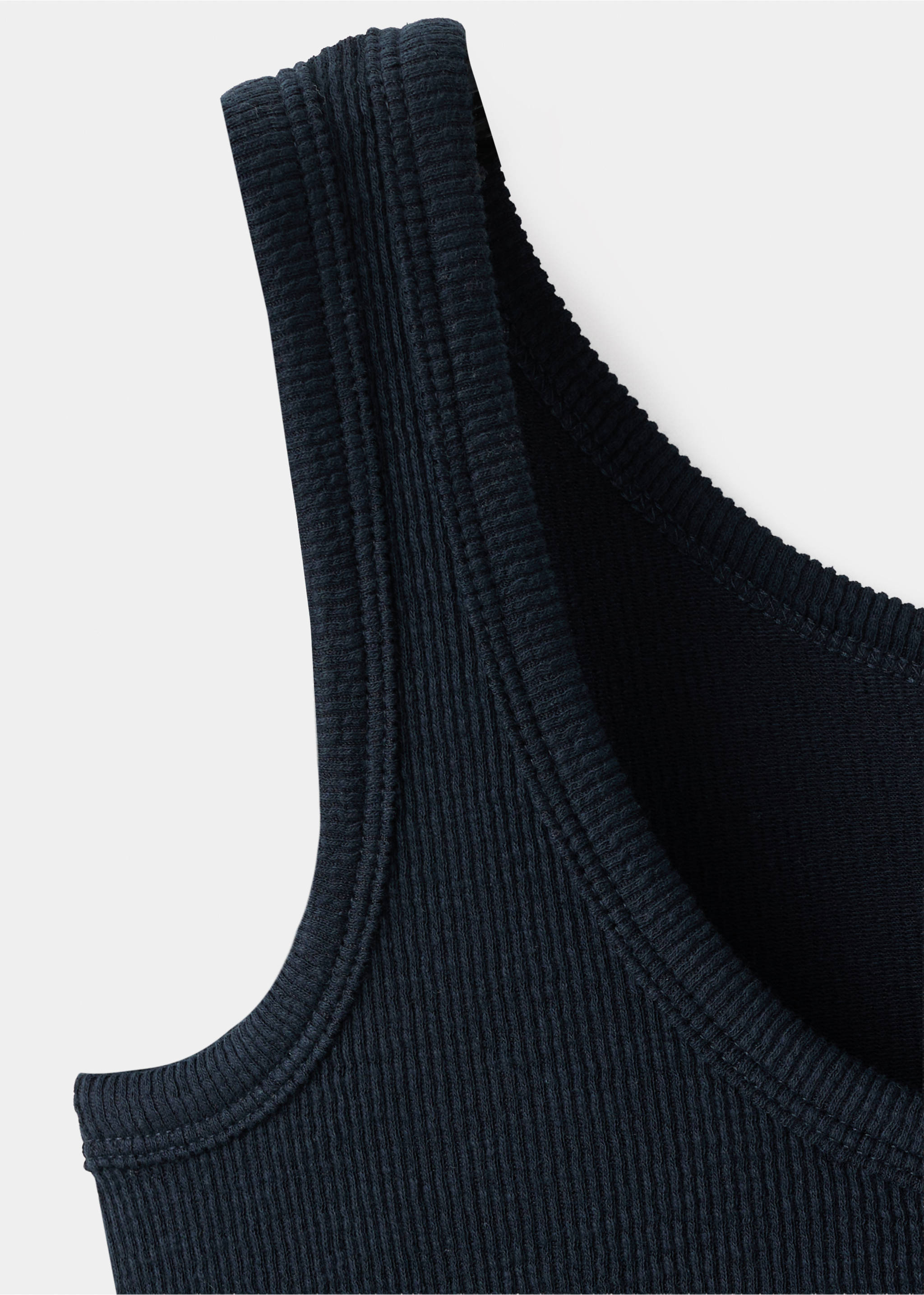 Long cotton dress - Details of the article 8, Charcoal. Ref: 27068661-00.