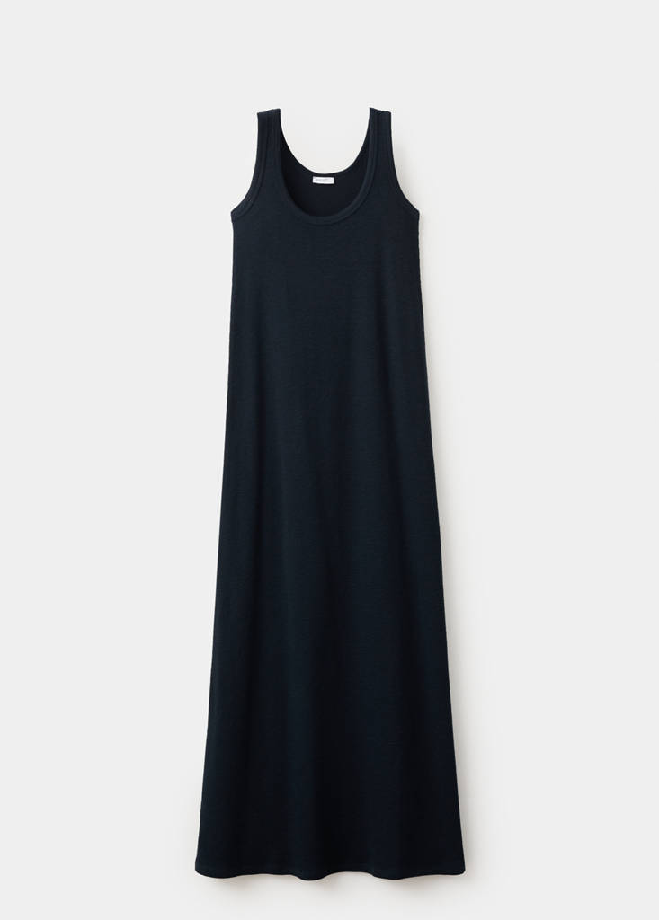 Long cotton dress — Charcoal