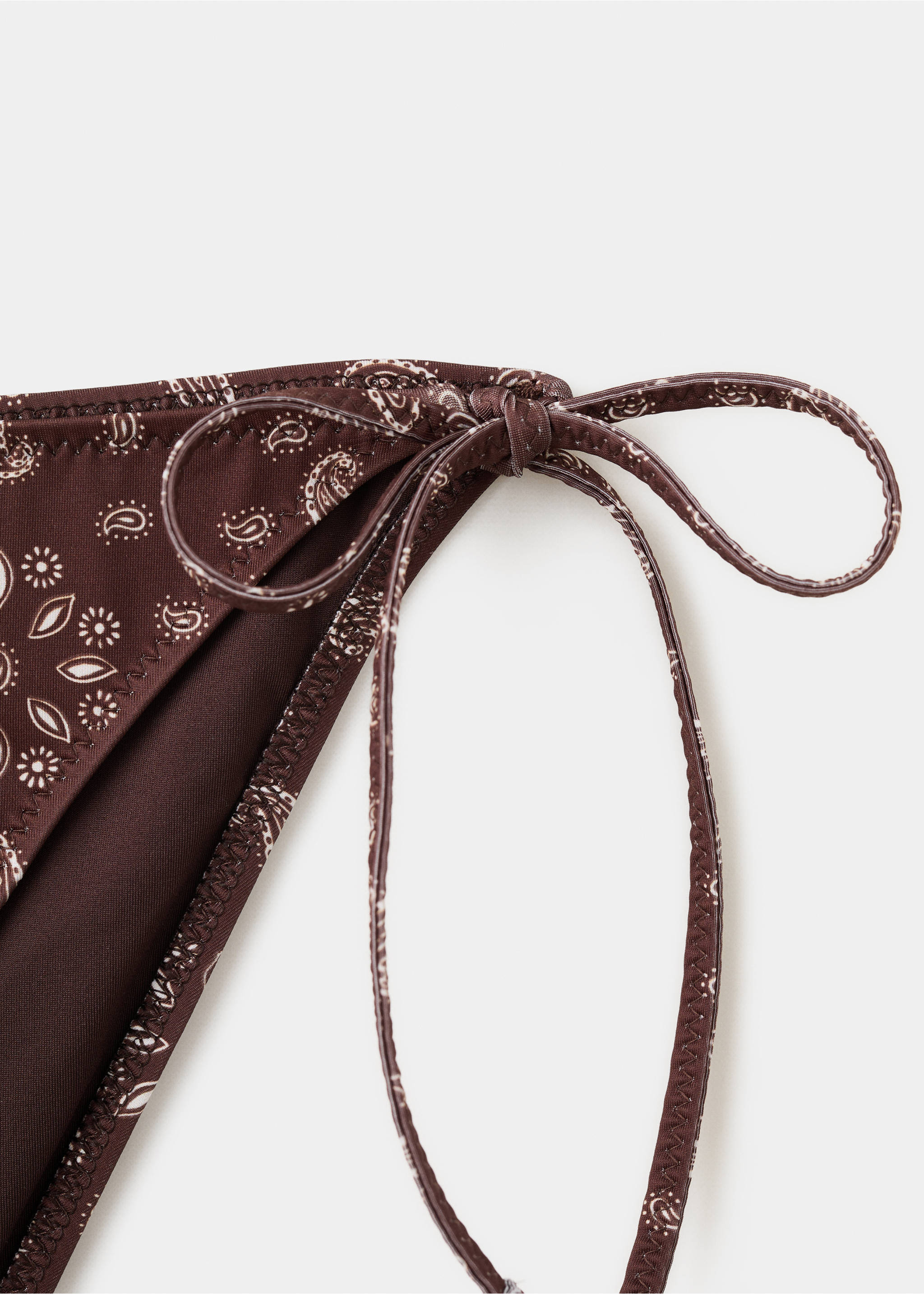 Paisley print classic bikini bottoms - Details of the article 0, Brown. Ref: 27068662-00.