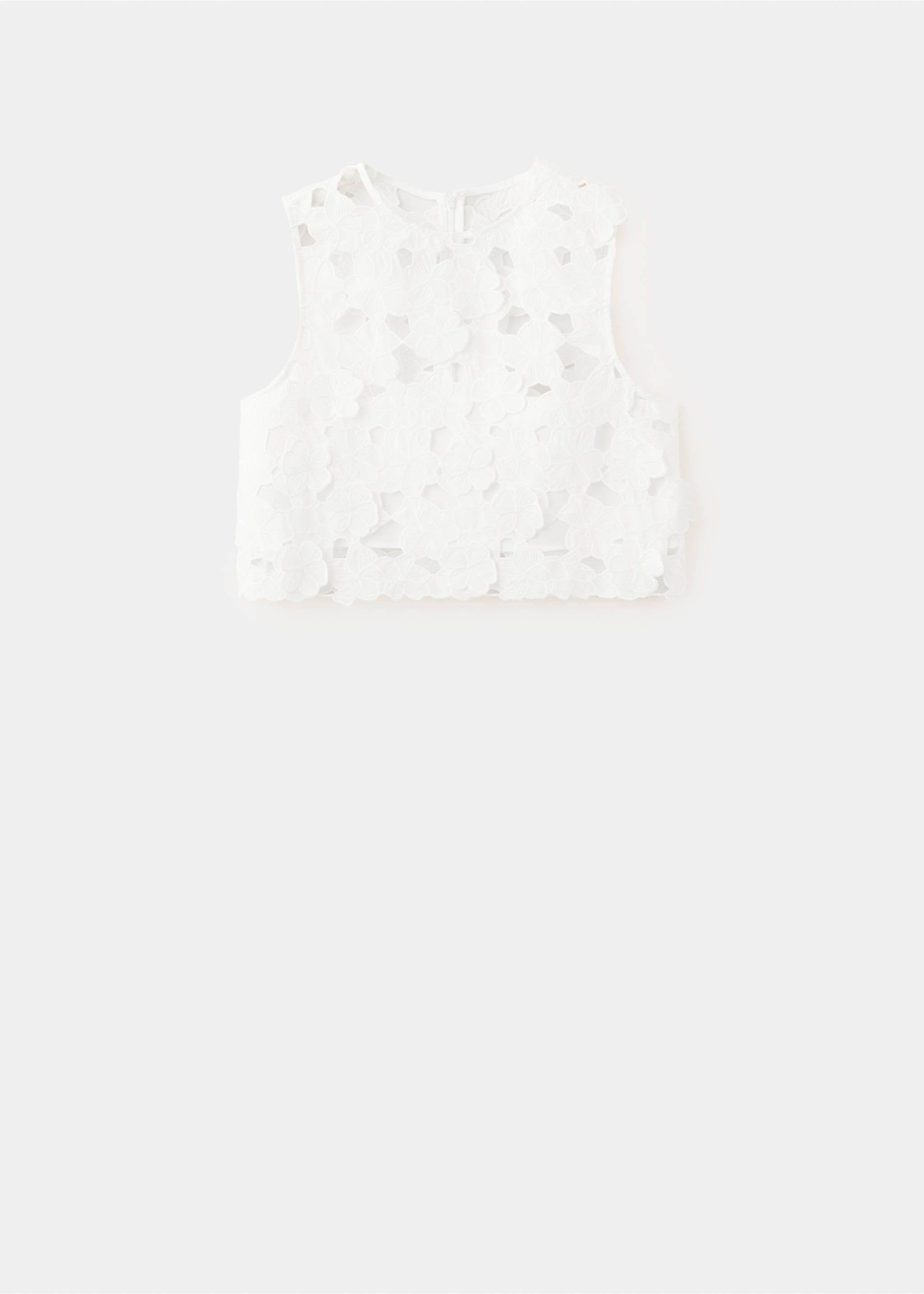 Embroidered broderie anglaise top - Article without model, Off White. Ref: 27069054-00.