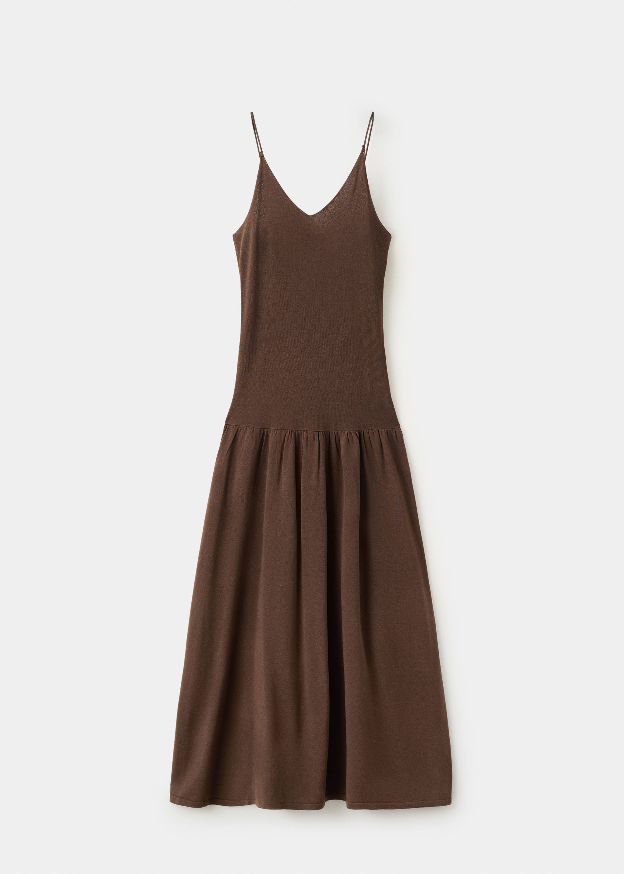 Vestido punto detalle fruncido - Artículo sin modelo, Chocolate. Ref: 27069056-00.