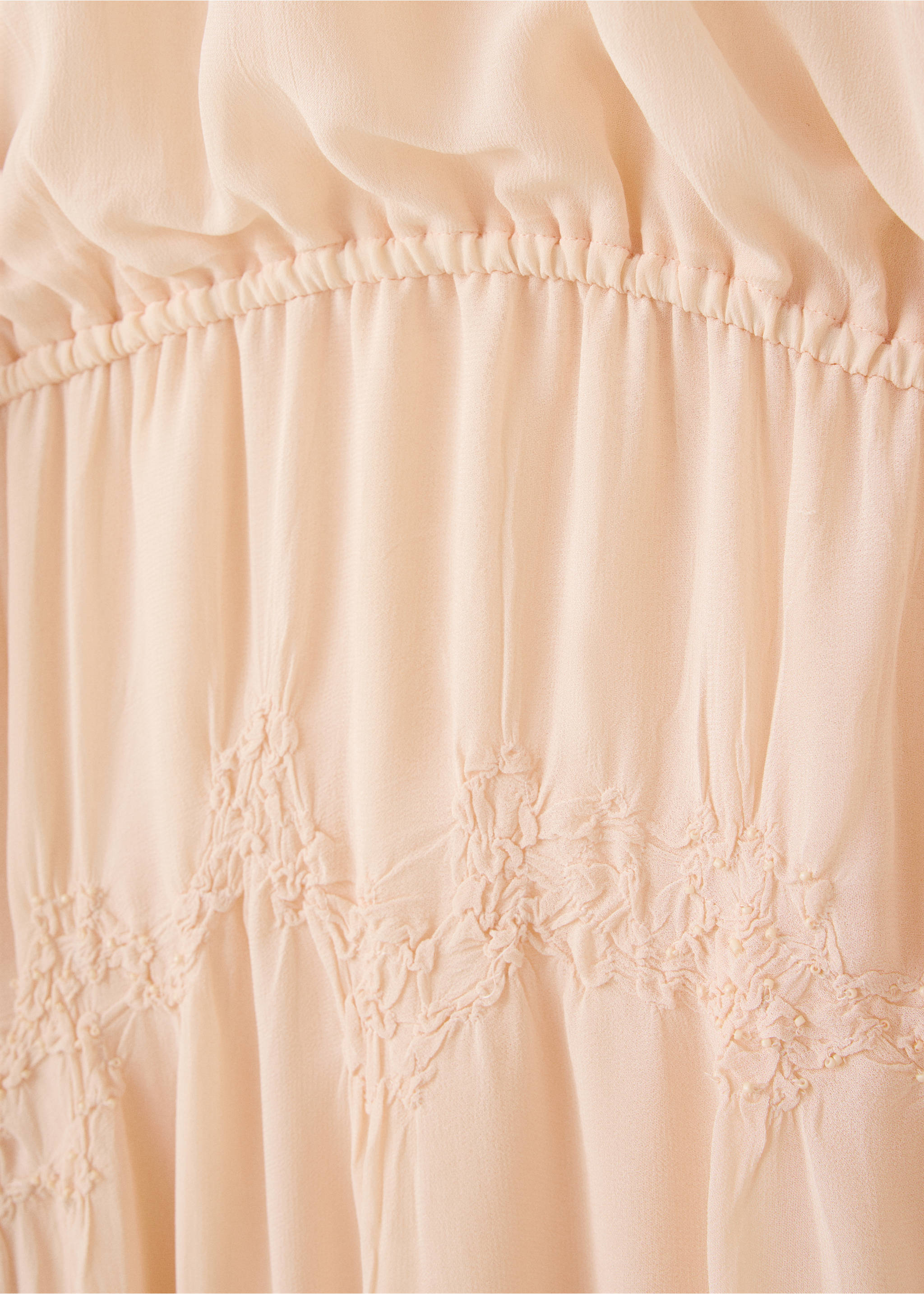 Flowy dress with embroidered details - Details of the article 0, Pale Pink. Ref: 27069057-00.