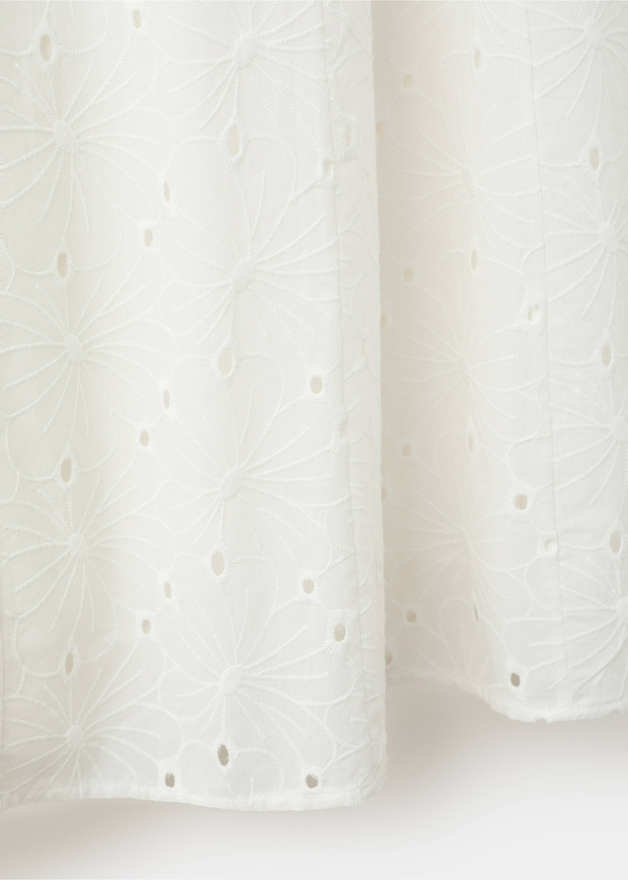 Embroidered lace flared dress - Details of the article 0, White. Ref: 27069058-00.