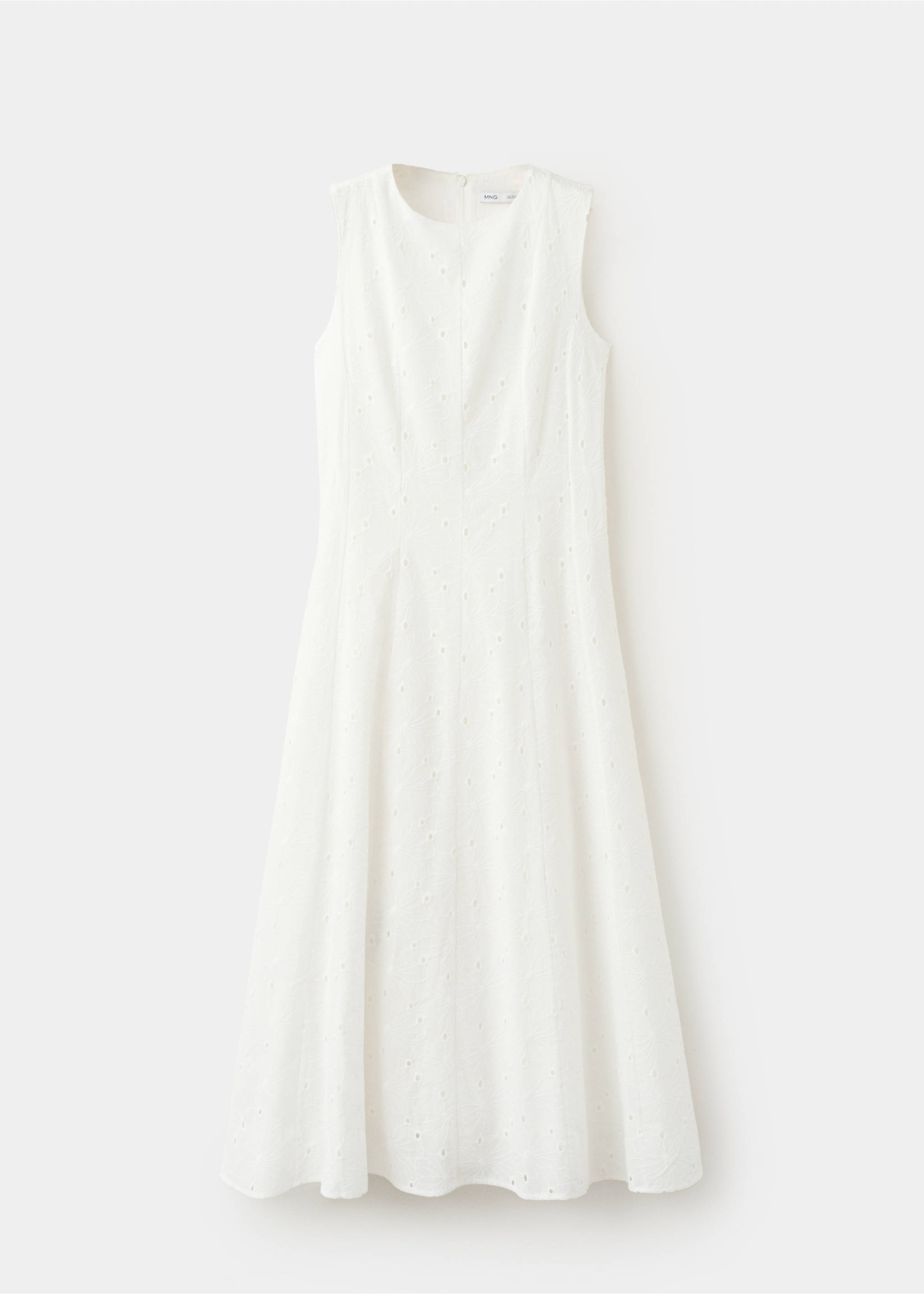 Vestido evasé bordados calados - Artículo sin modelo, Blanco. Ref: 27069058-00.