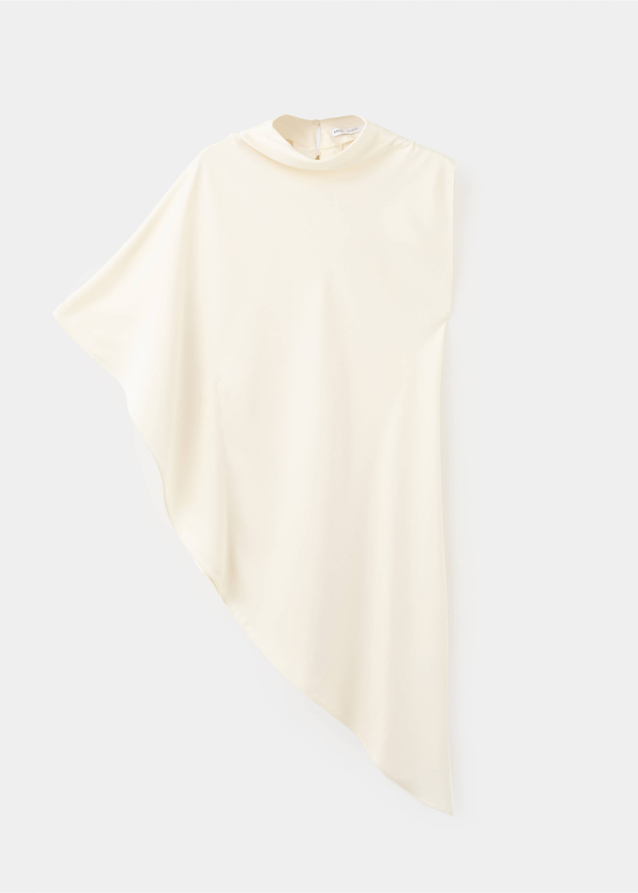 Asymmetric satin blouse - Article without model, Ecru. Ref: 27069059-00.