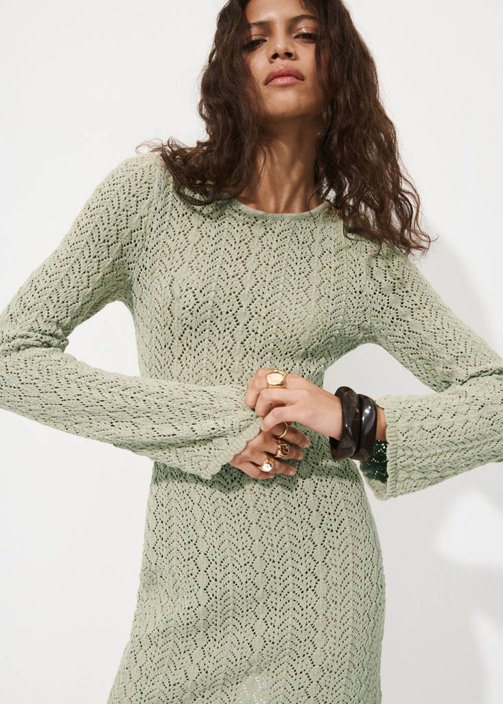 Crochet dress with back neckline