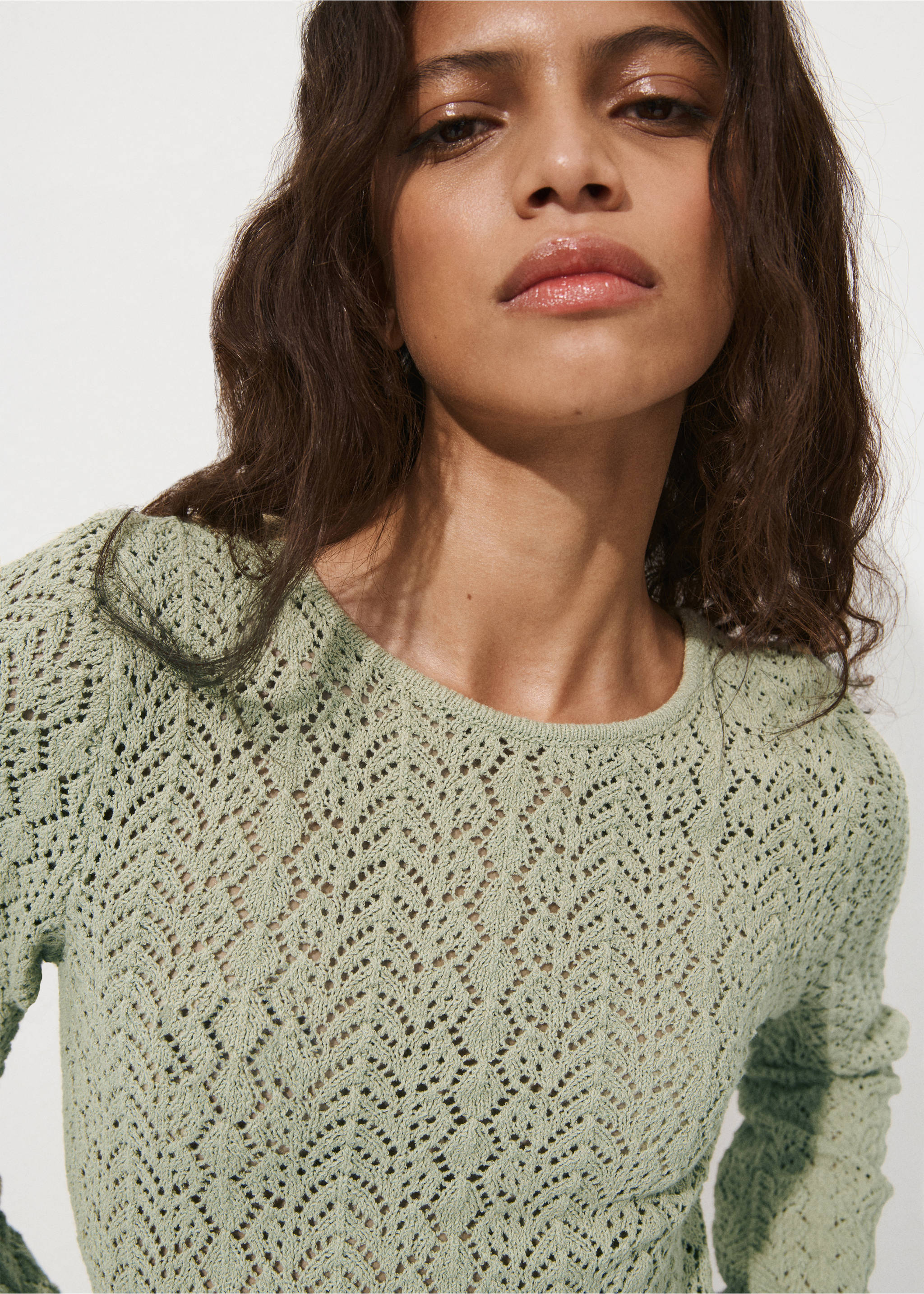 Robe crochet décolletée dans le dos - Détail de l'article 1, Vert pastel. Ref: 27069060-00.