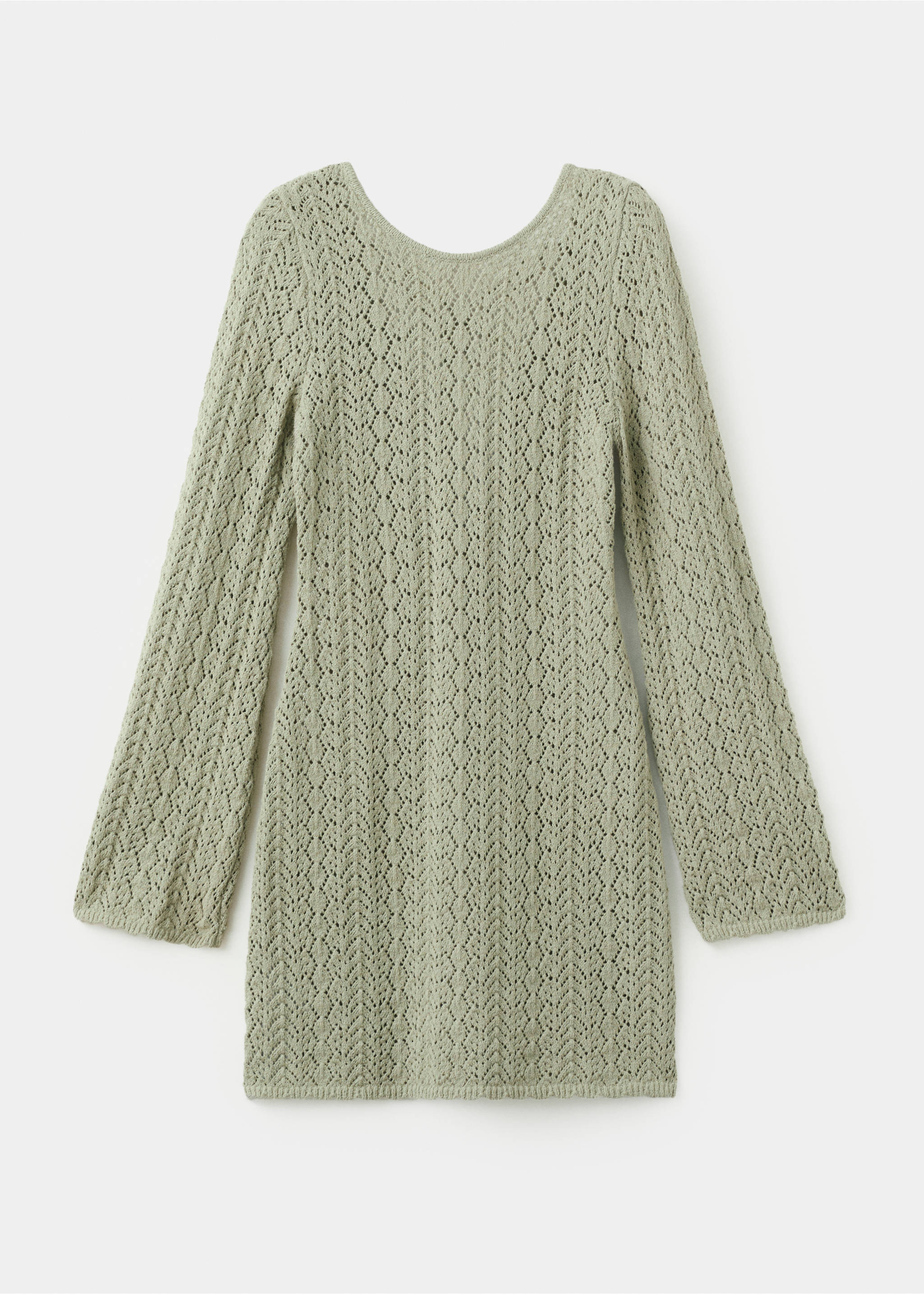 Crochet dress with back neckline - Article without model, Pastel Green. Ref: 27069060-00.