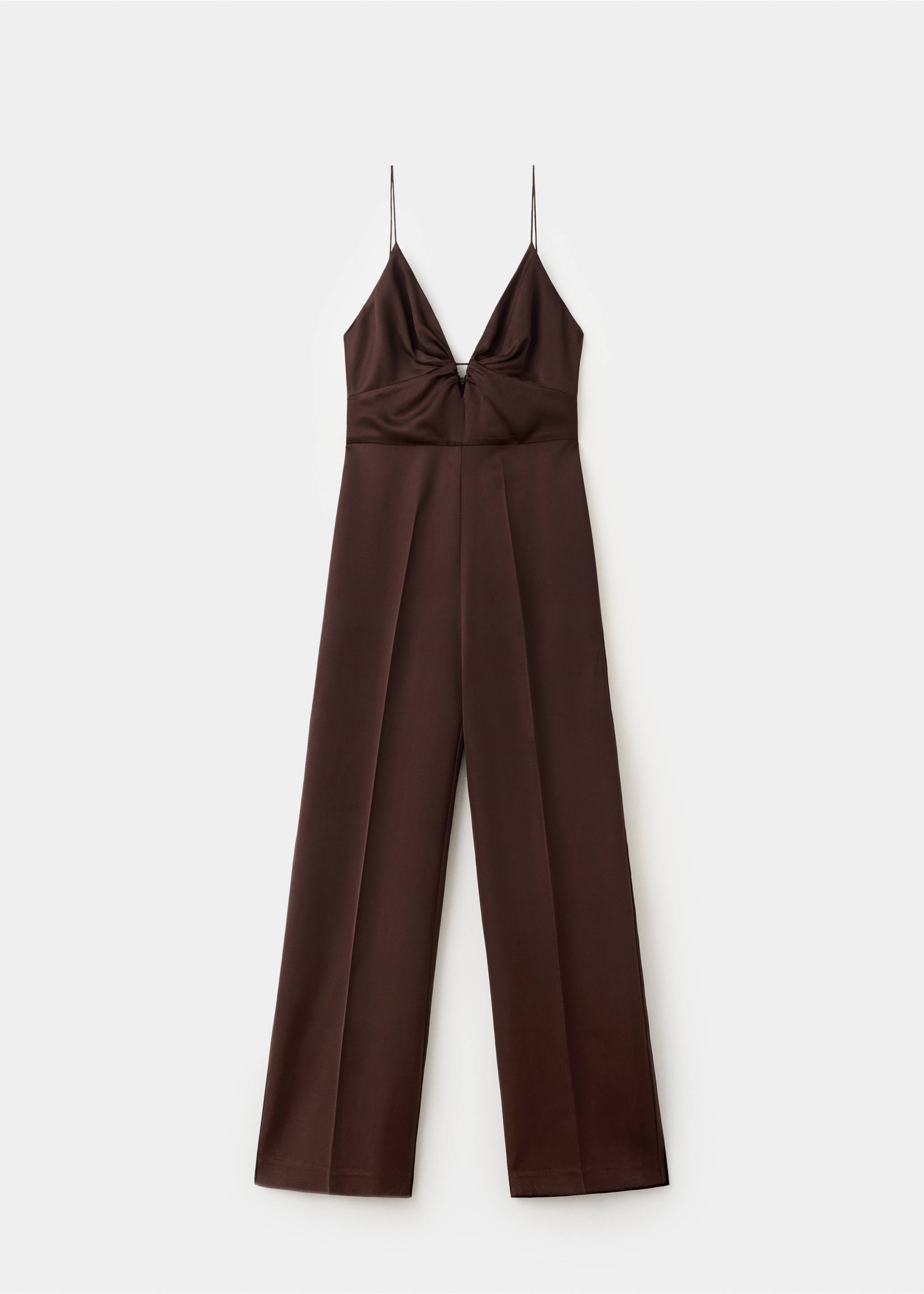 Combinaison longue à décolleté en V - Article sans modèle, Chocolat. Ref: 27069065-00.