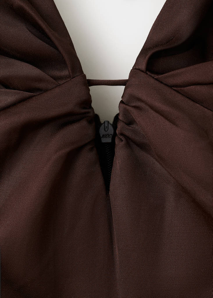 Long jumpsuit with V-neck — Chocolate