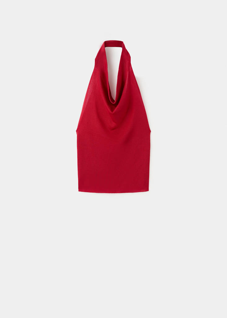 Halter-neck lyocell top — Red