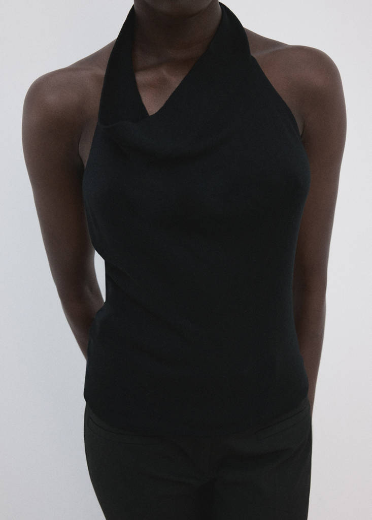 Halter-neck lyocell top