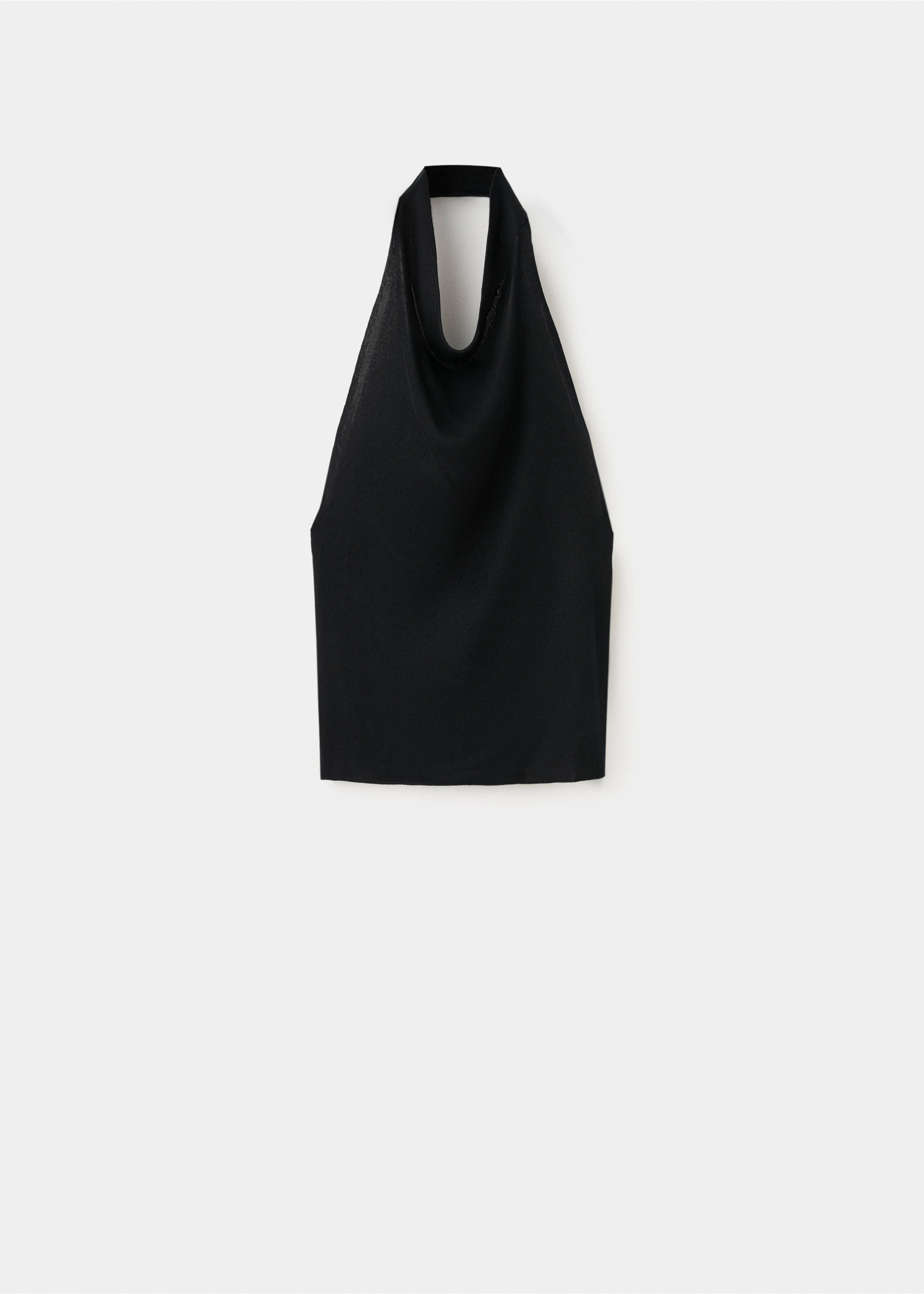 Halter-neck lyocell top - Article without model, Black. Ref: 27069066-00.