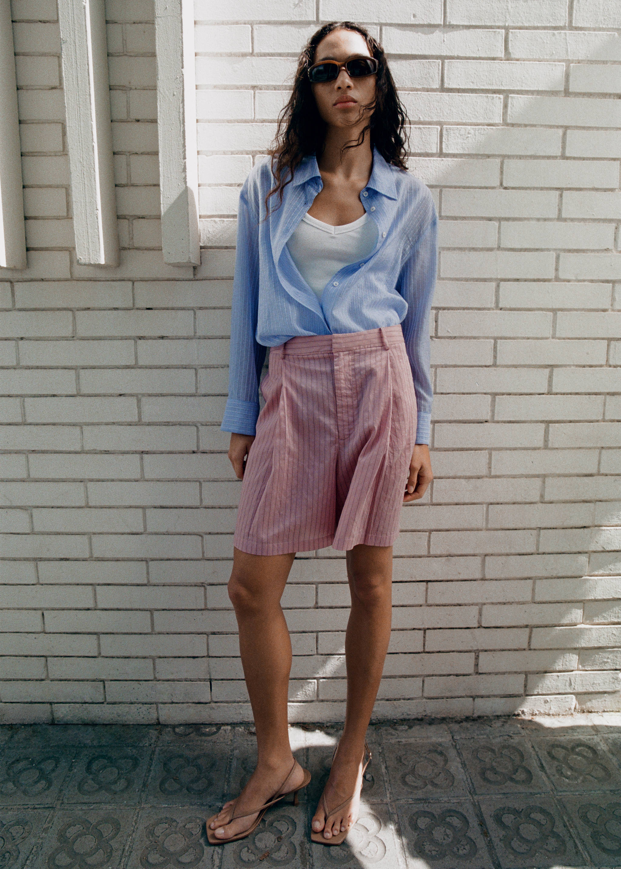 Striped lyocell shirt - General plane