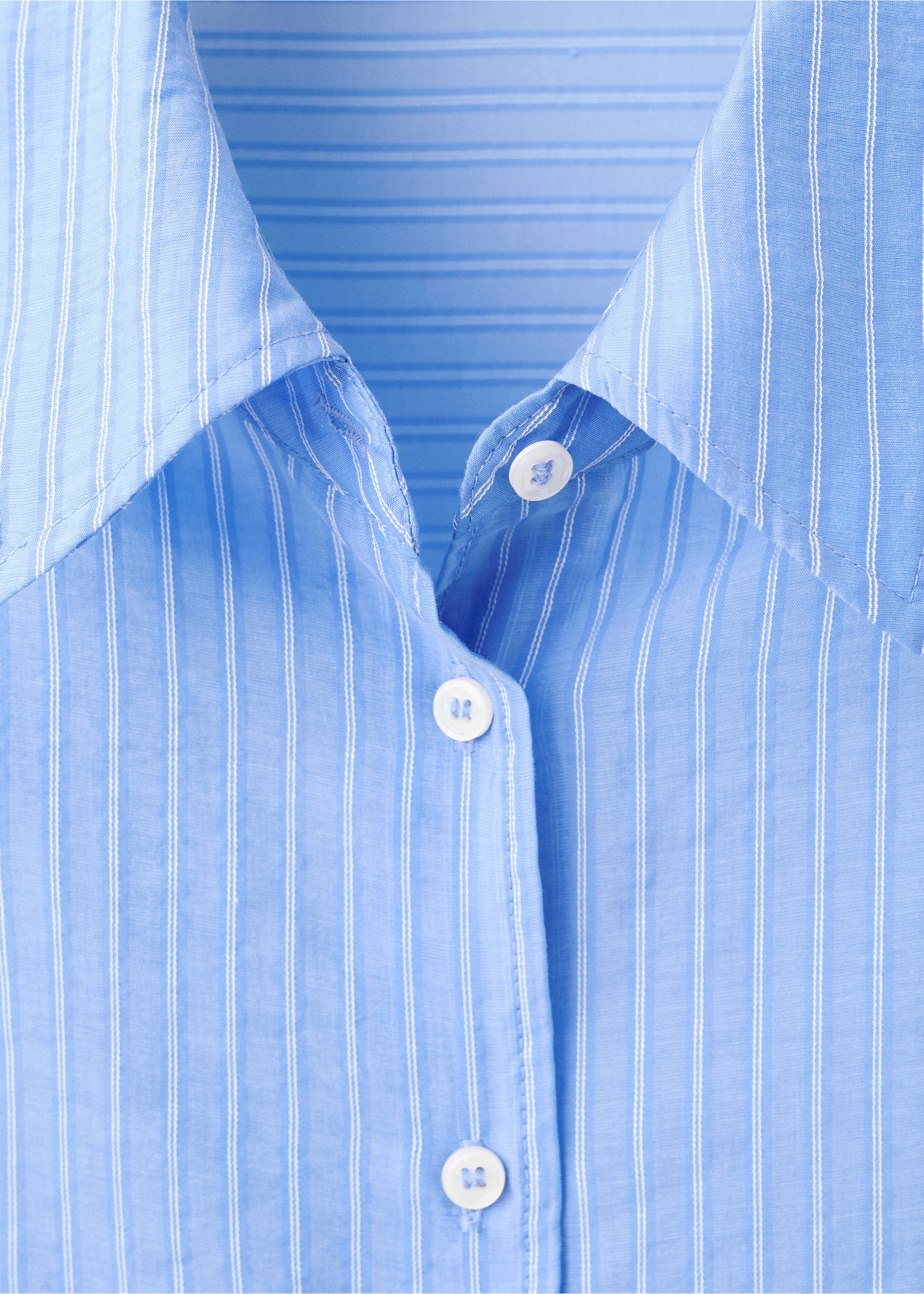 Striped lyocell shirt - Details of the article 8, Sky Blue. Ref: 27069067-00.