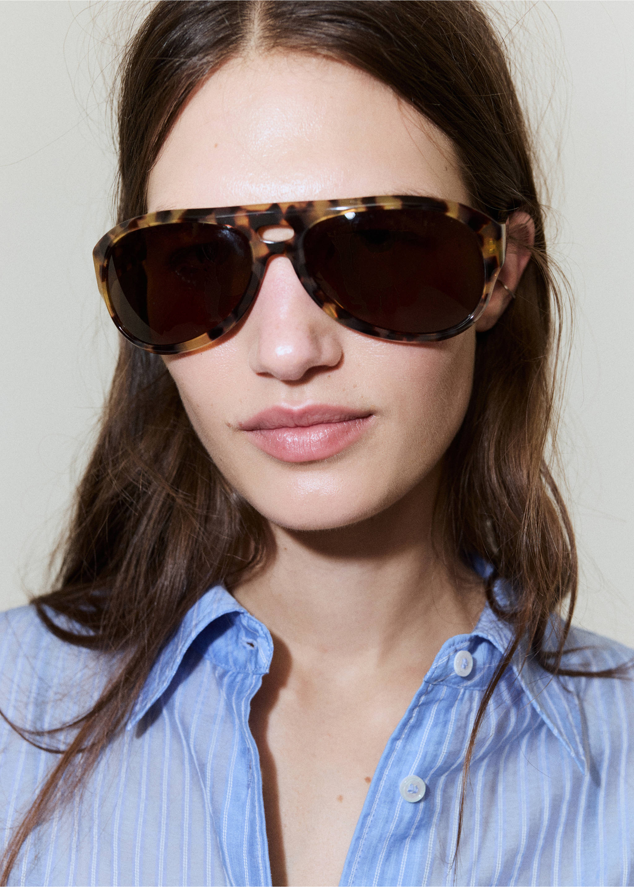 Camisa lyocell rayas - Detalle del artículo 1, Azul celeste. Ref: 27069067-01.