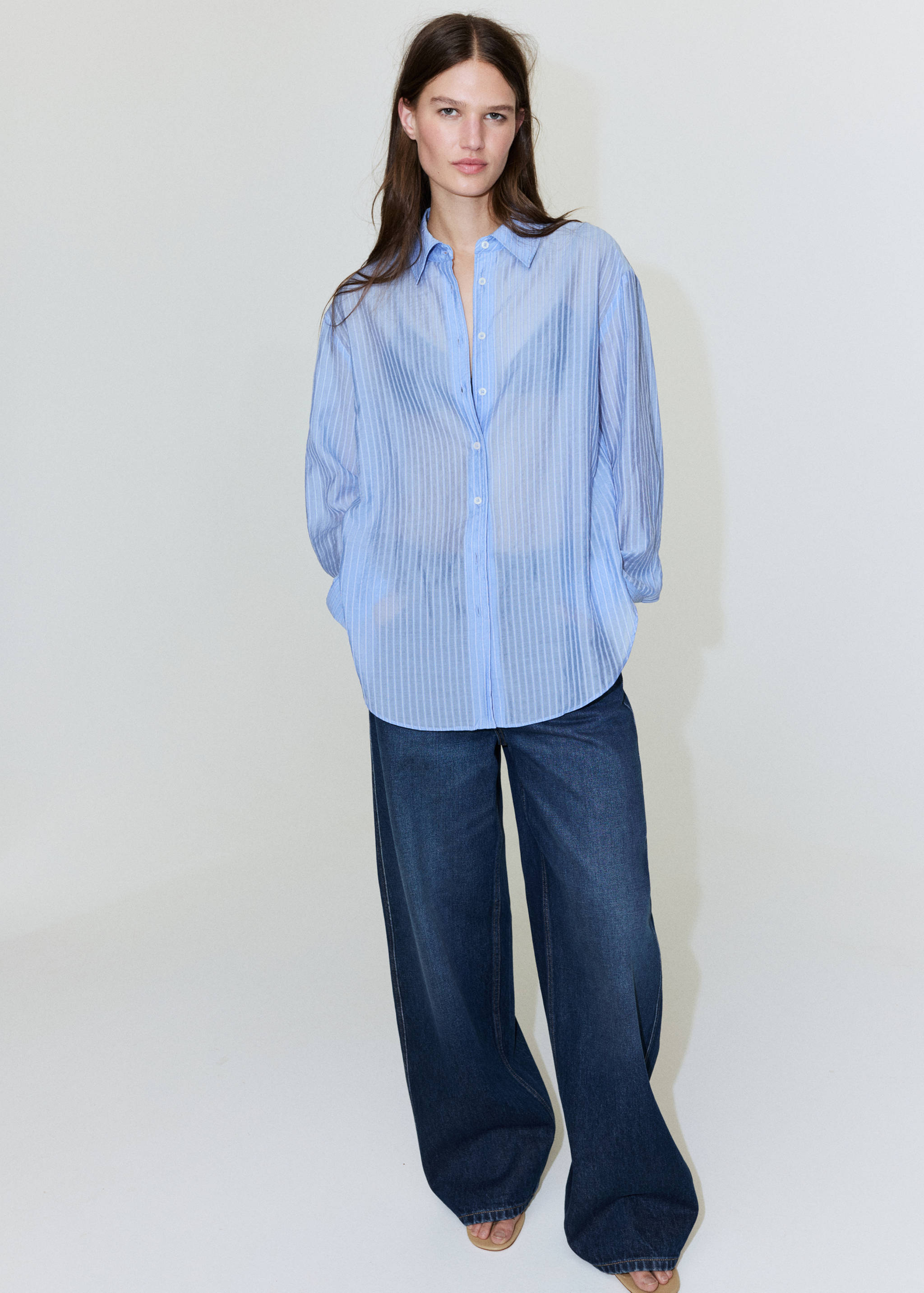 Camisa de liocel às riscas - Pormenor do artigo 2