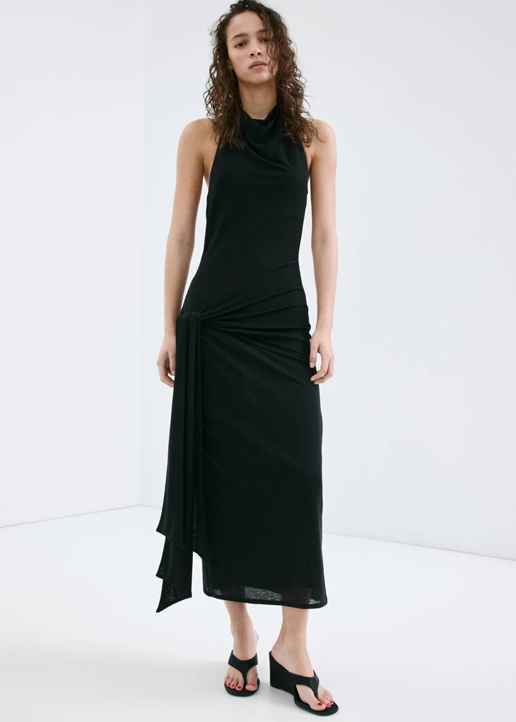 Halter tie dress — Black