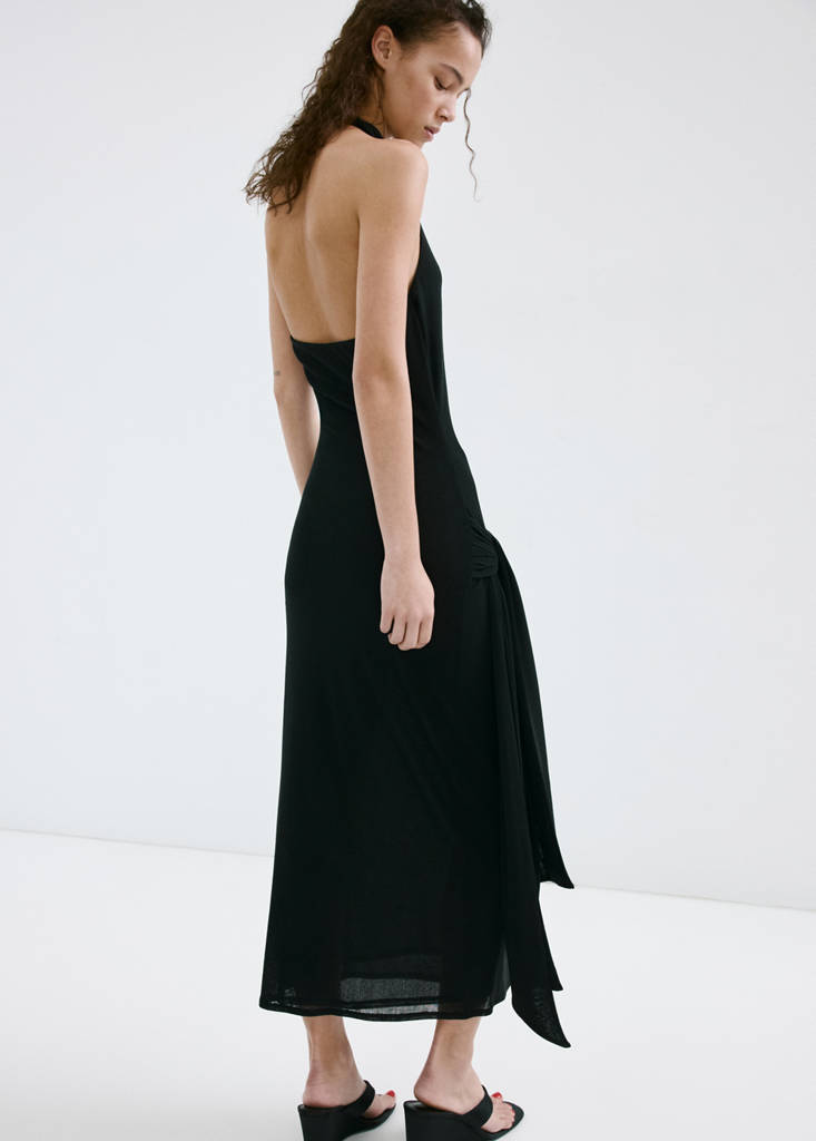 Halter tie dress — Black