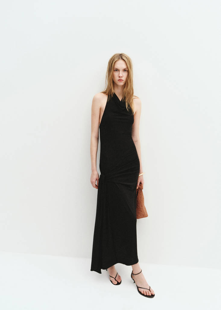 Halter tie dress — Black