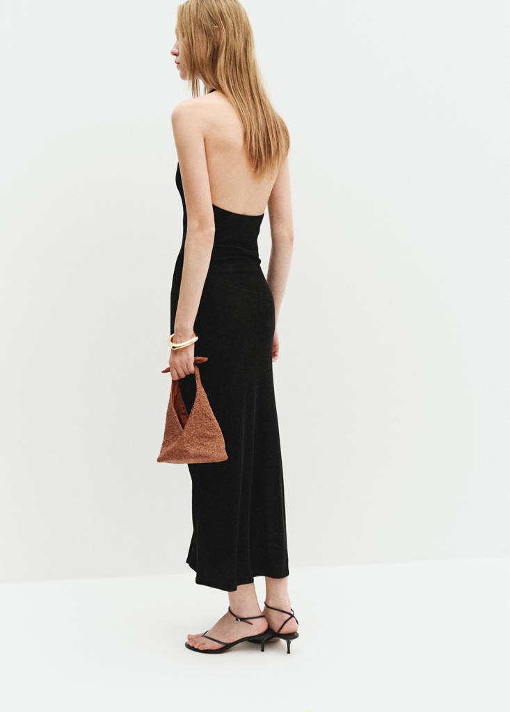 Halter tie dress — Black