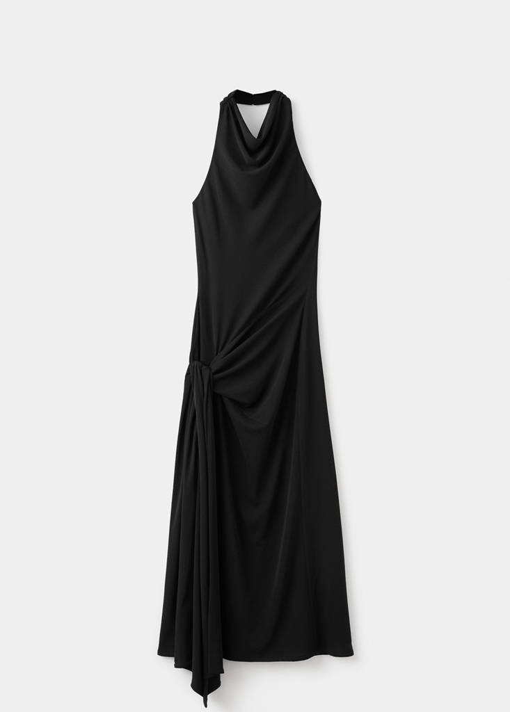 Halter tie dress — Black