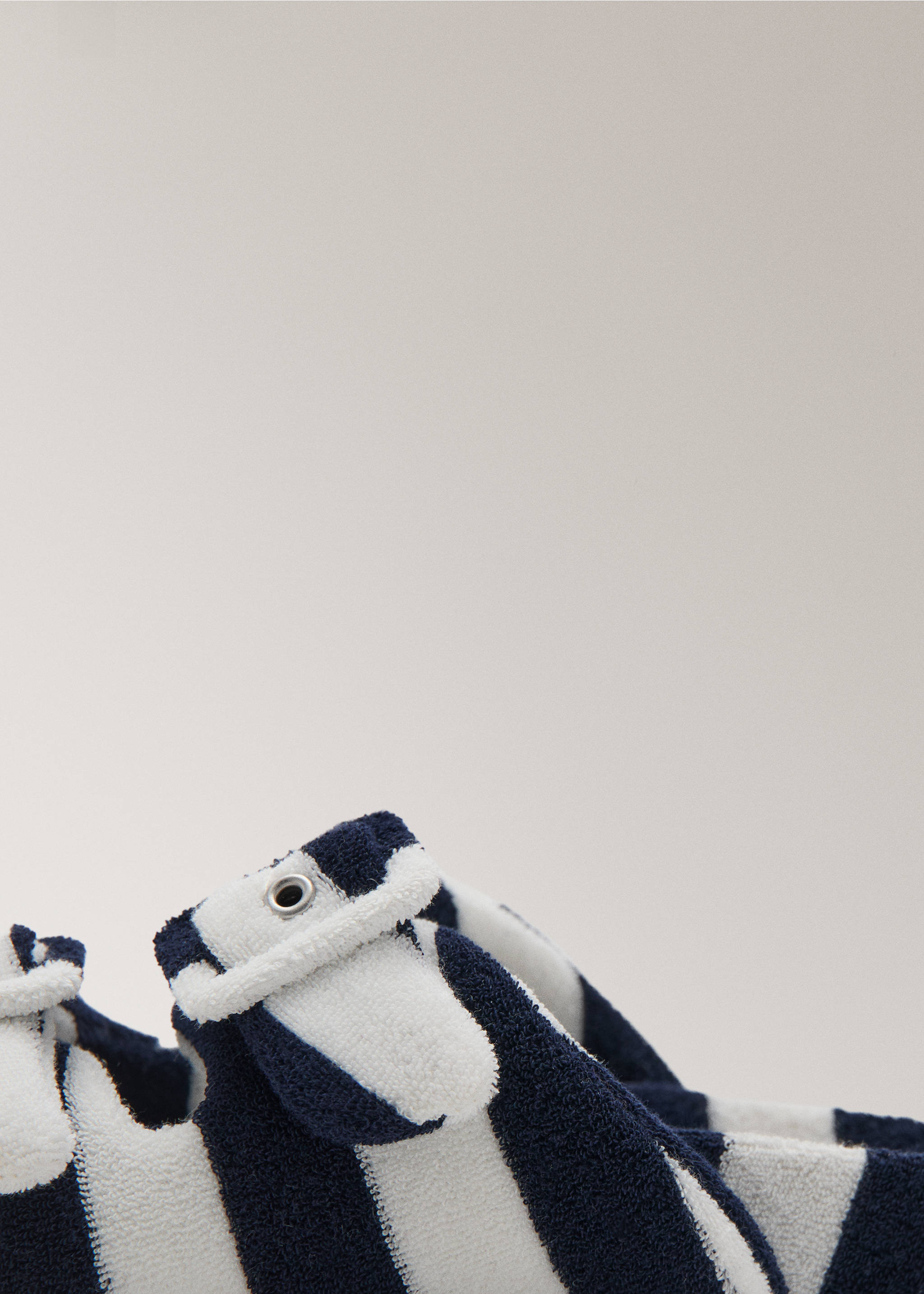 Striped terry towelling slippers - Details of the article 1, Dark Navy. Ref: 27069070-00.