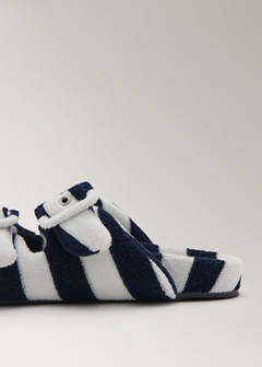 Striped terry towelling slippers — Dark Navy 3