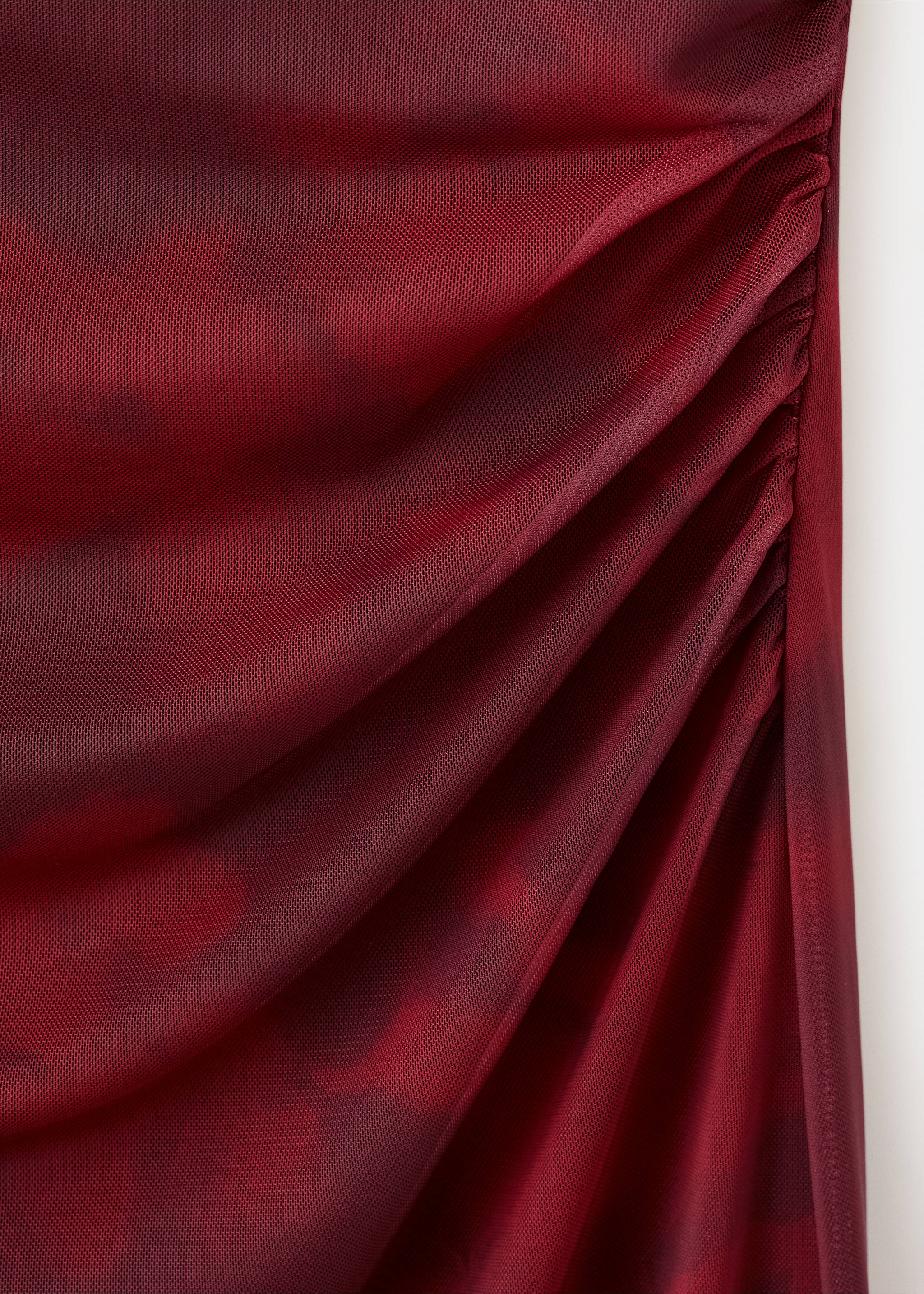 Draped fitted dress - Details of the article 8, Burgundy. Ref: 27069073-00.