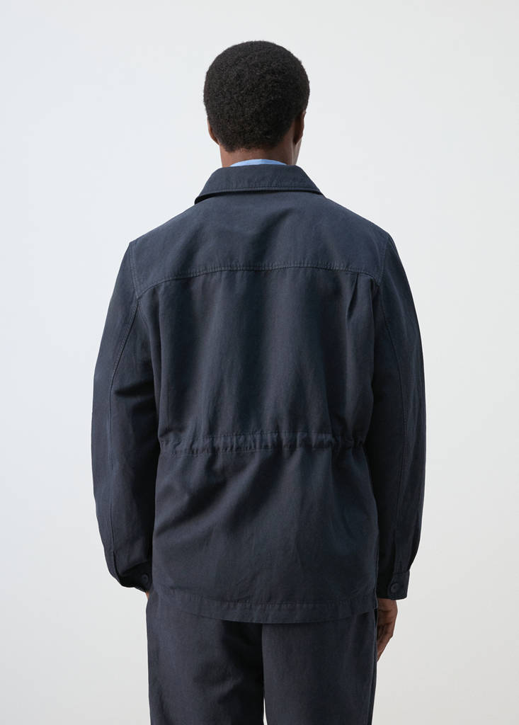 Lyocell linen jacket with pockets — Navy