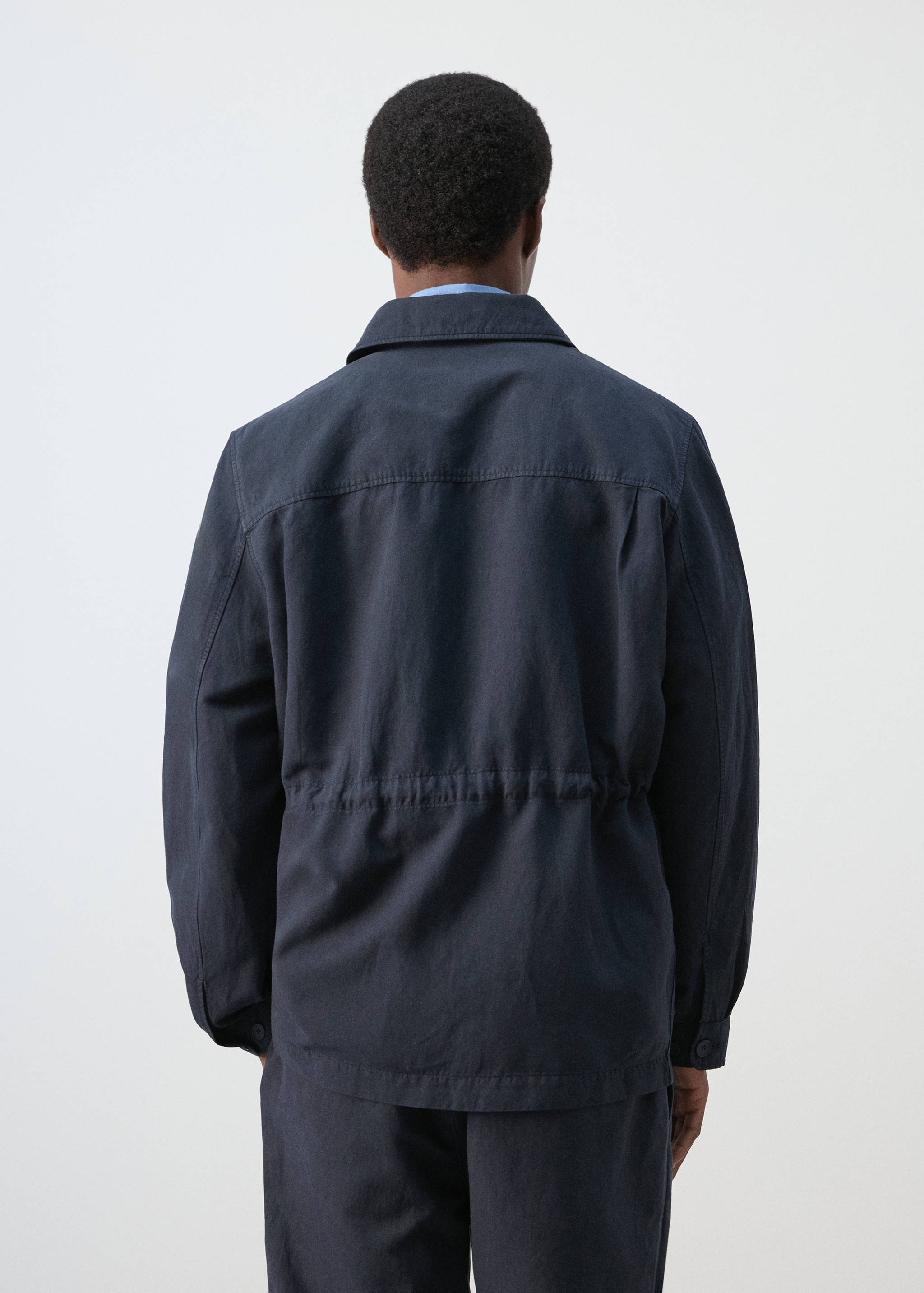 Lyocell linen jacket with pockets - Reverse of the article