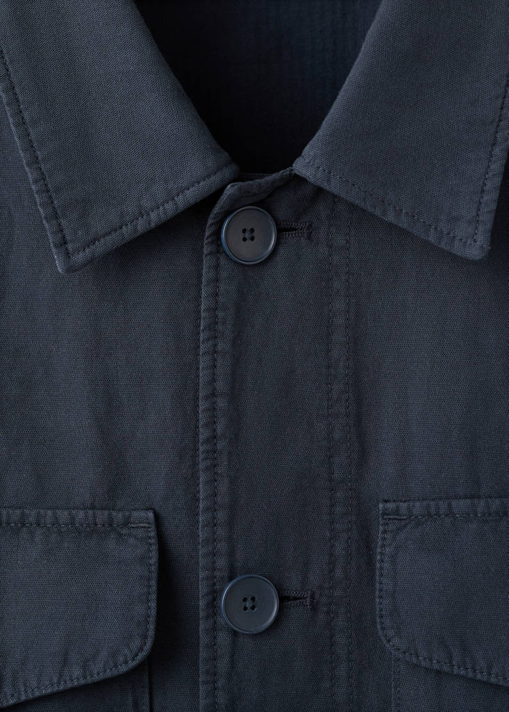 Lyocell linen jacket with pockets — Navy