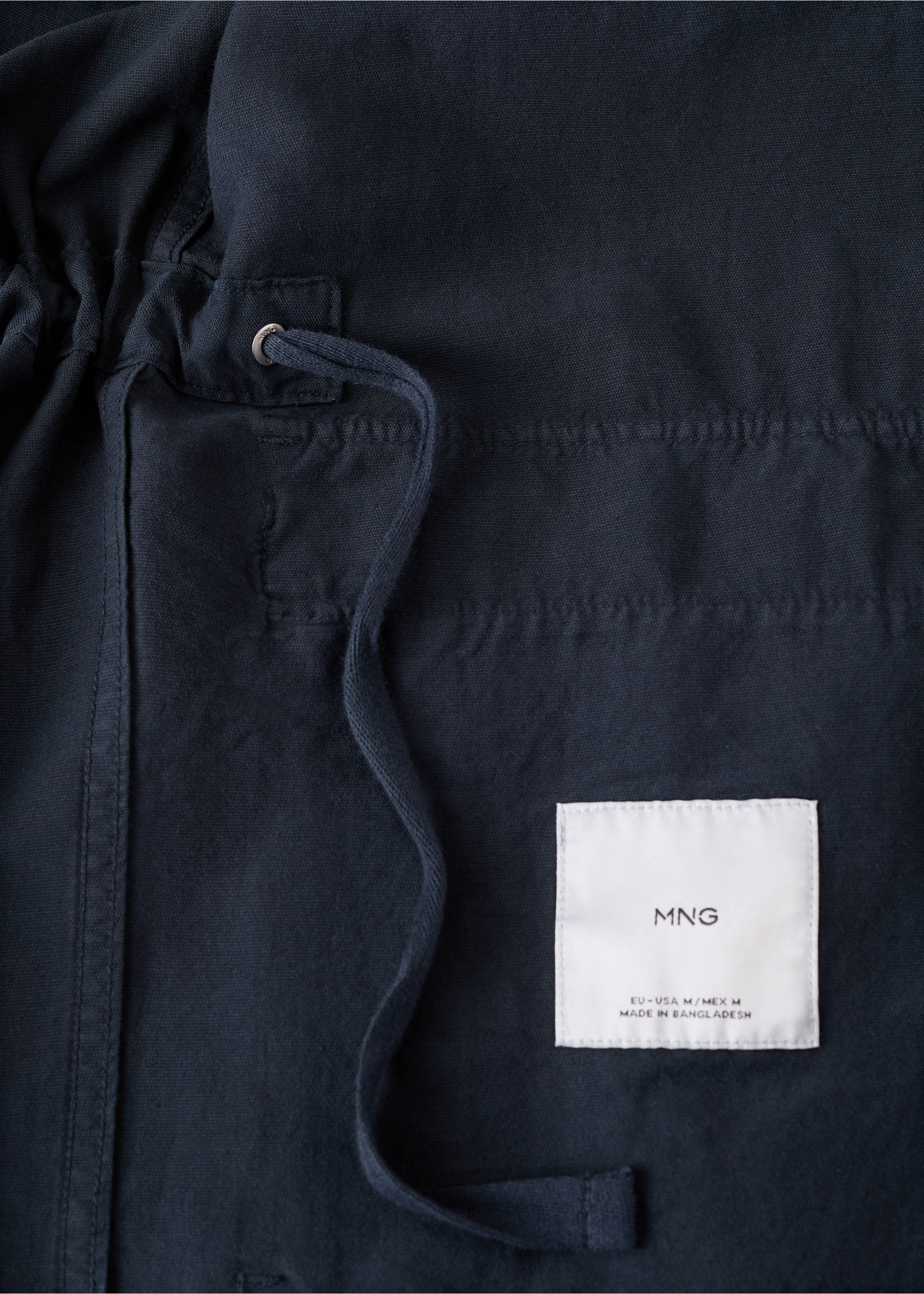 Lyocell linen jacket with pockets - Details of the article 0, Navy. Ref: 27069205-00.
