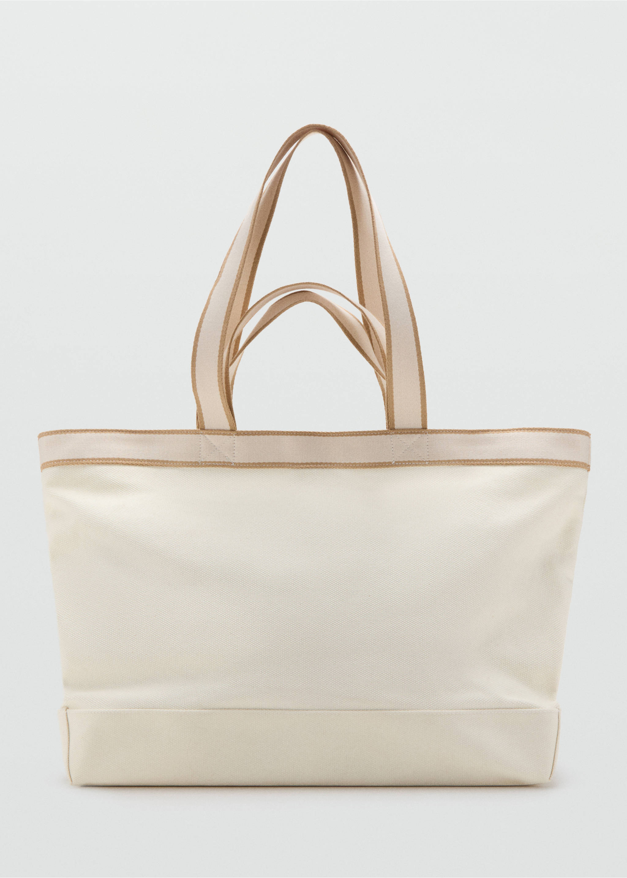 Bolso tote 100% algodón ribetes - Artículo sin modelo, Blanco. Ref: 27069206-00.