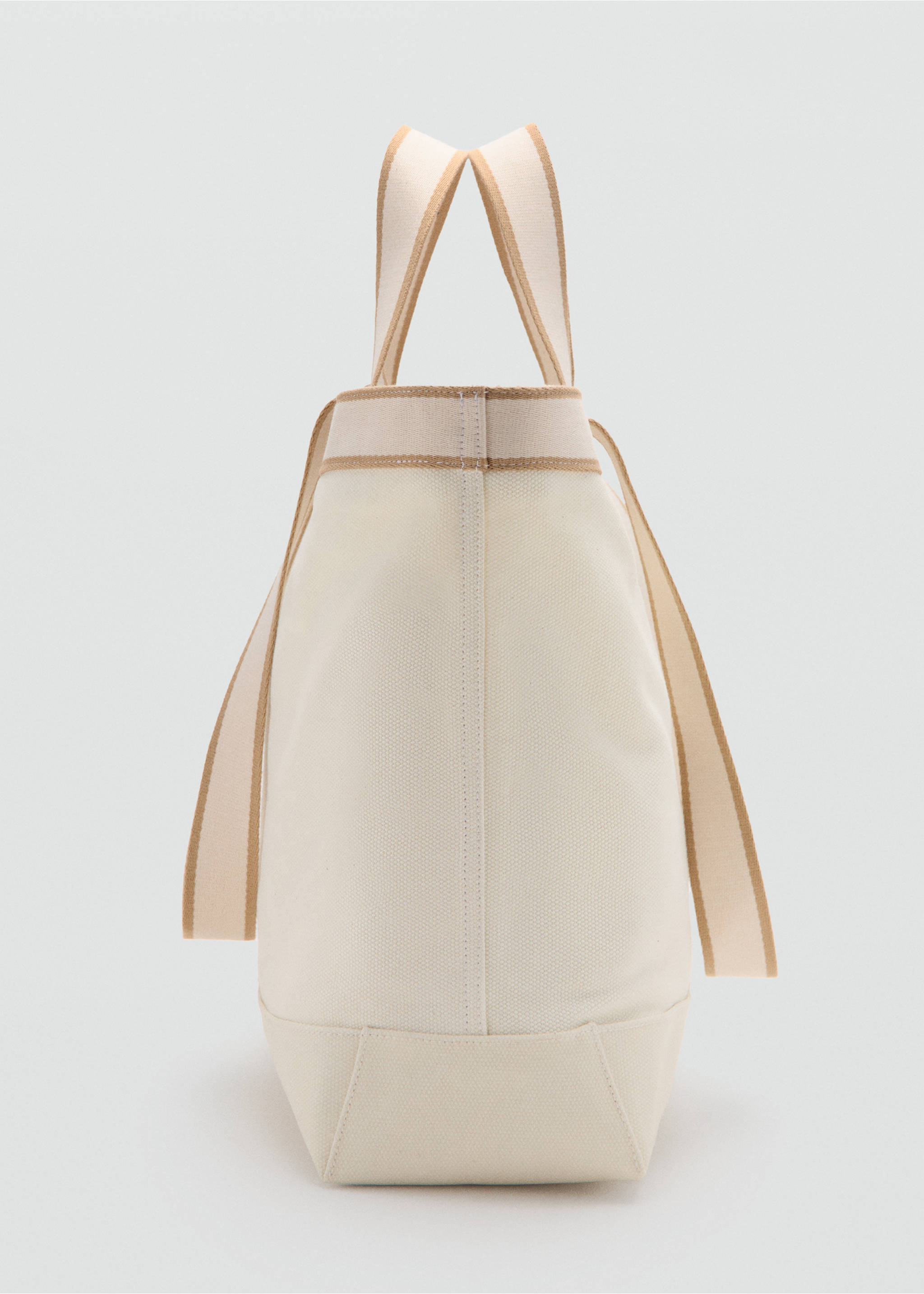 Bolso tote 100% algodón ribetes - Detalle del artículo 1, Blanco. Ref: 27069206-00.