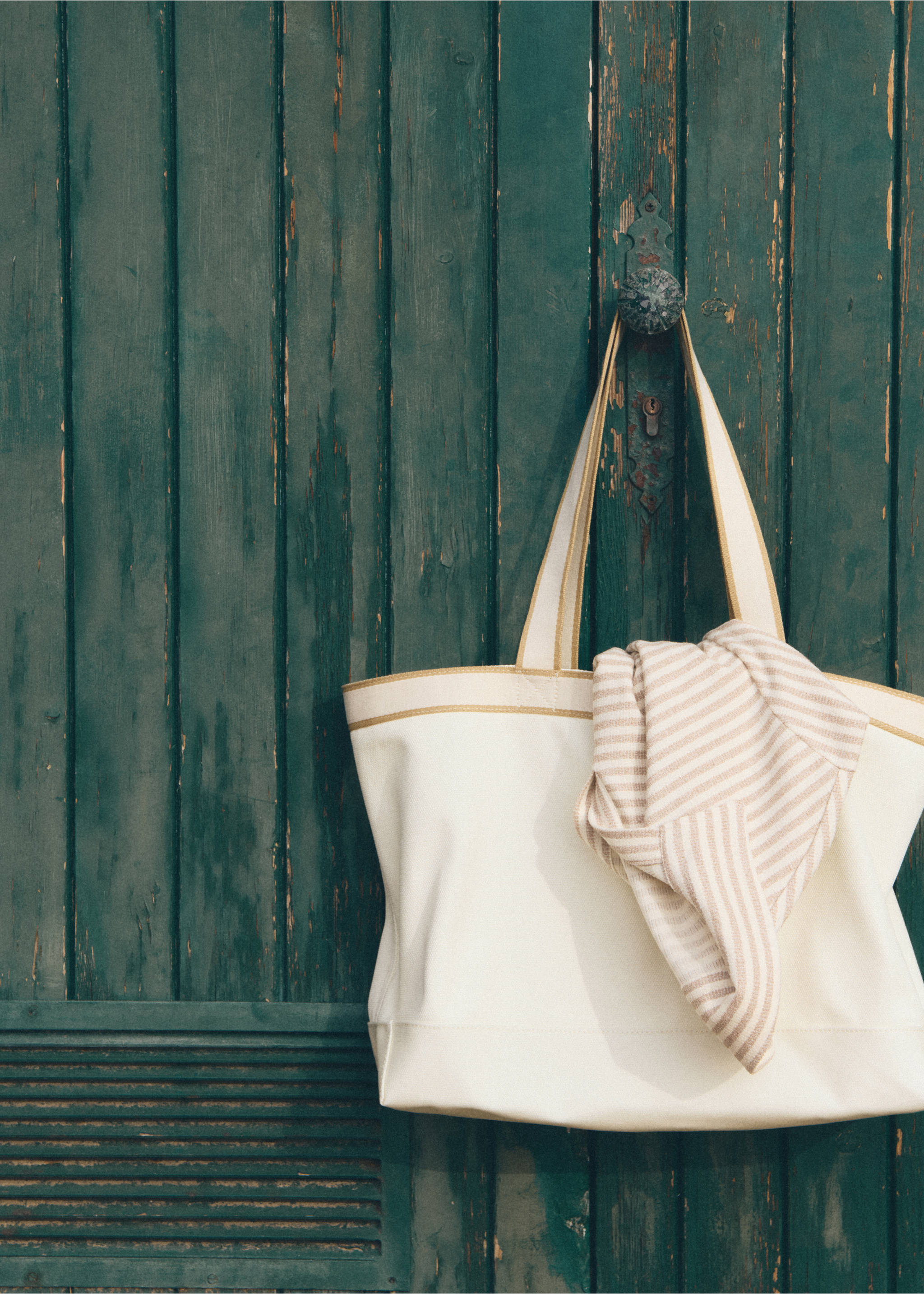 100% cotton tote bag with edging - Details of the article 5, White. Ref: 27069206-00.