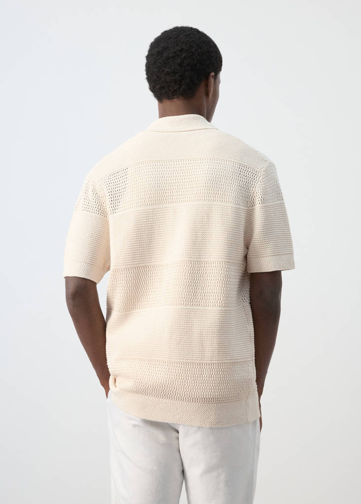 Openwork knitted shirt — Ecru
