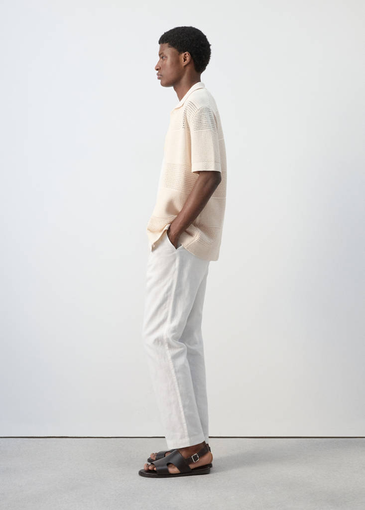 Openwork knitted shirt — Ecru