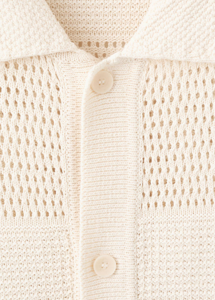 Openwork knitted shirt — Ecru