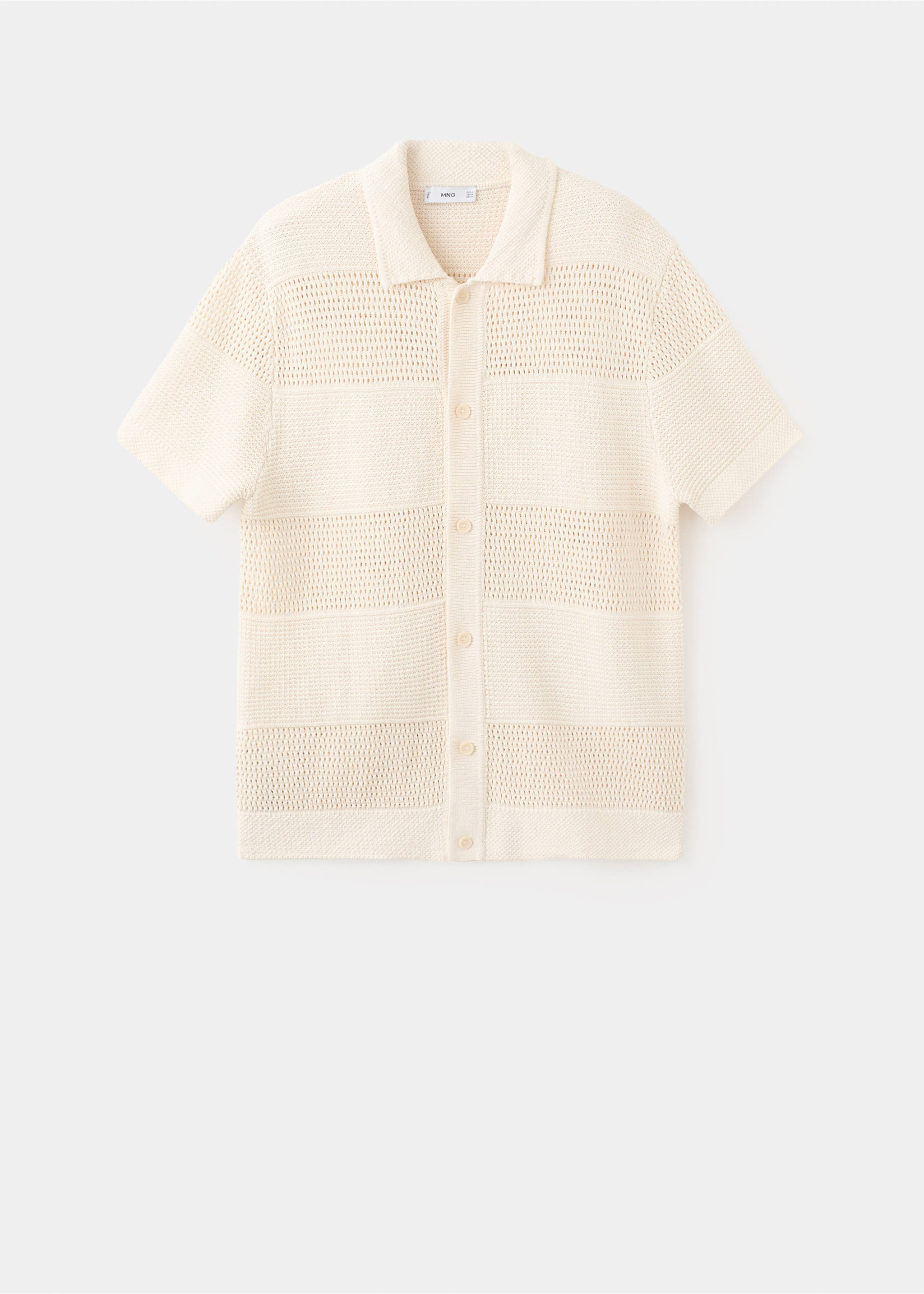 Openwork knitted shirt - Article without model, Ecru. Ref: 27069208-00.