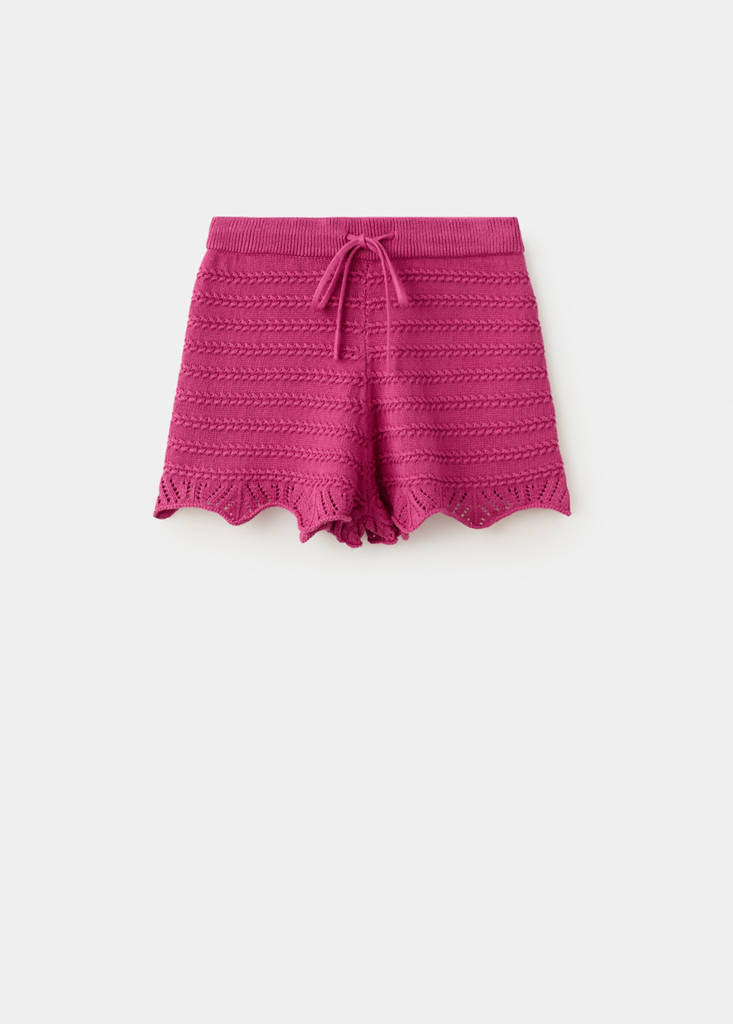 Ruffle knit shorts — Pink