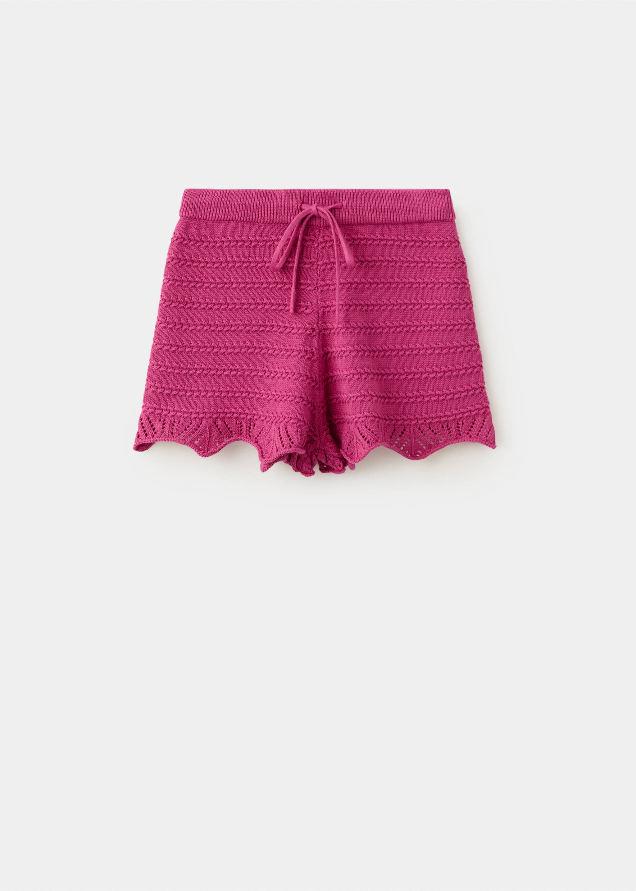 Ruffle knit shorts - Article without model, Pink. Ref: 27069209-00.