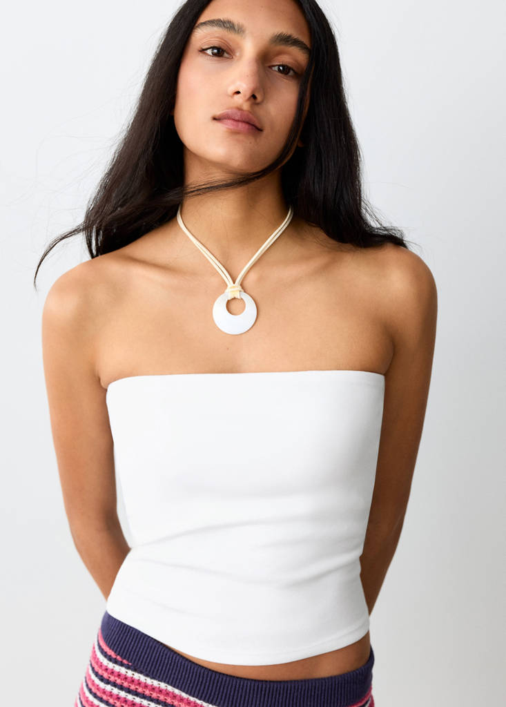 Strapless top — Off White