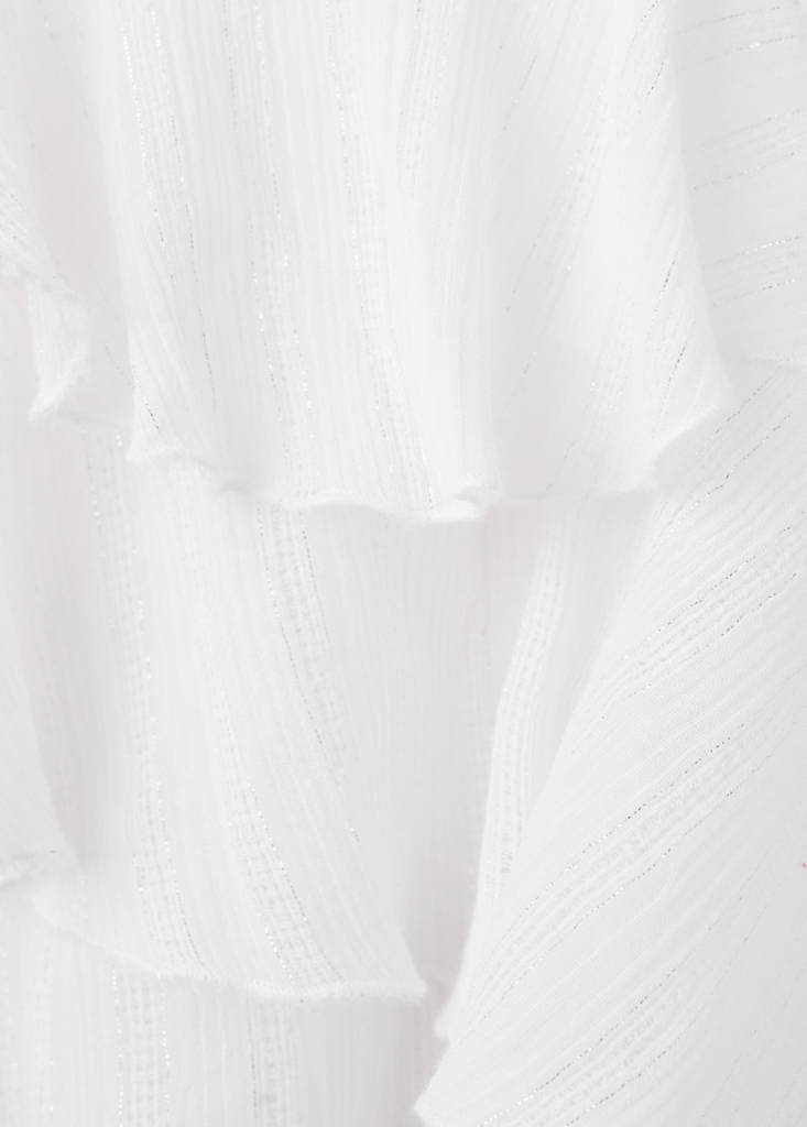 Halter neck ruffled top — Off White