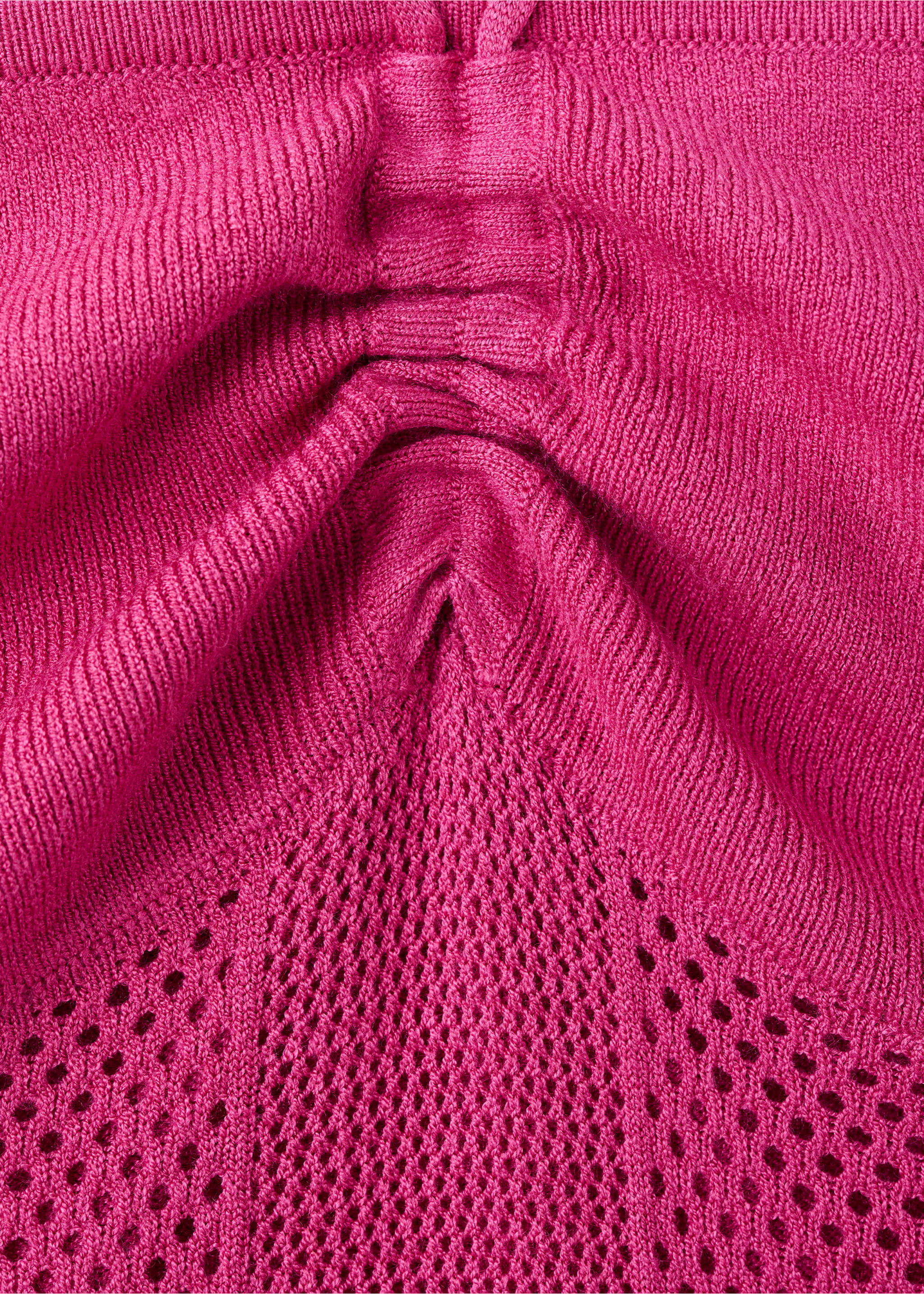 Halter-neck knitted dress - Details of the article 8, Fuchsia. Ref: 27069213-00.