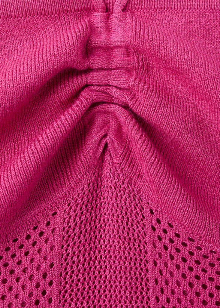 Halter-neck knitted dress — Fuchsia