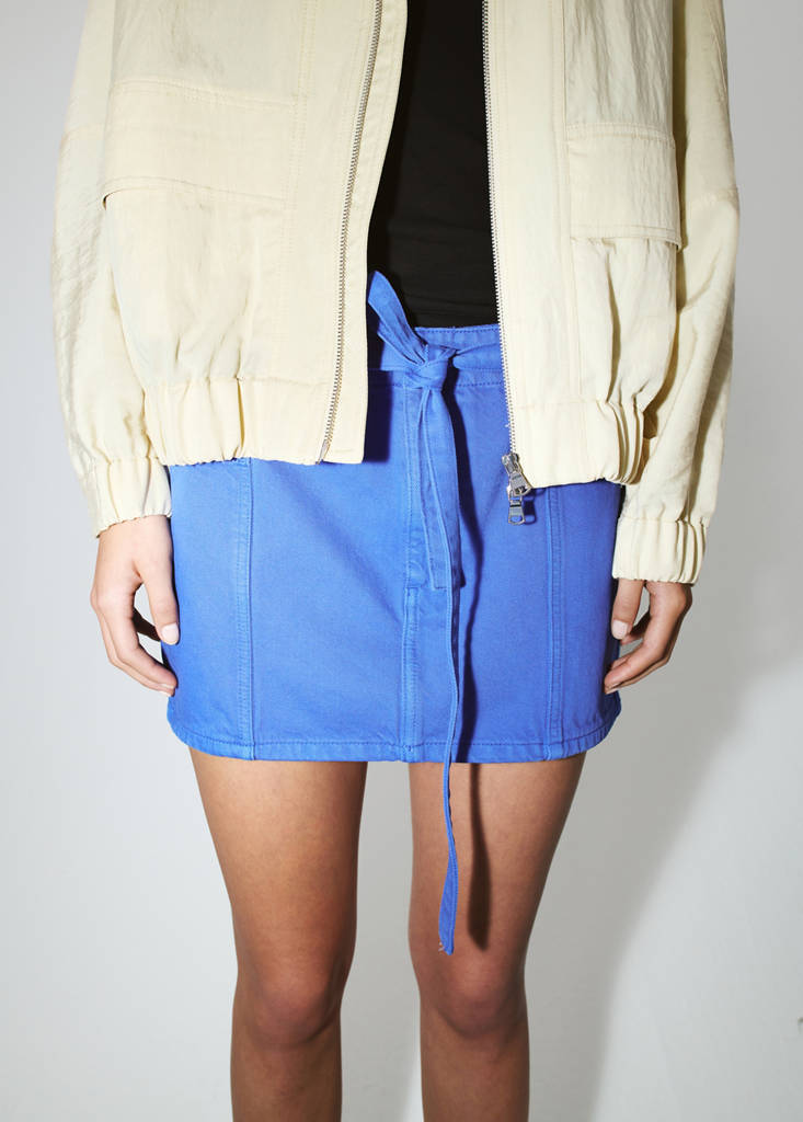 Denim skirt with belt